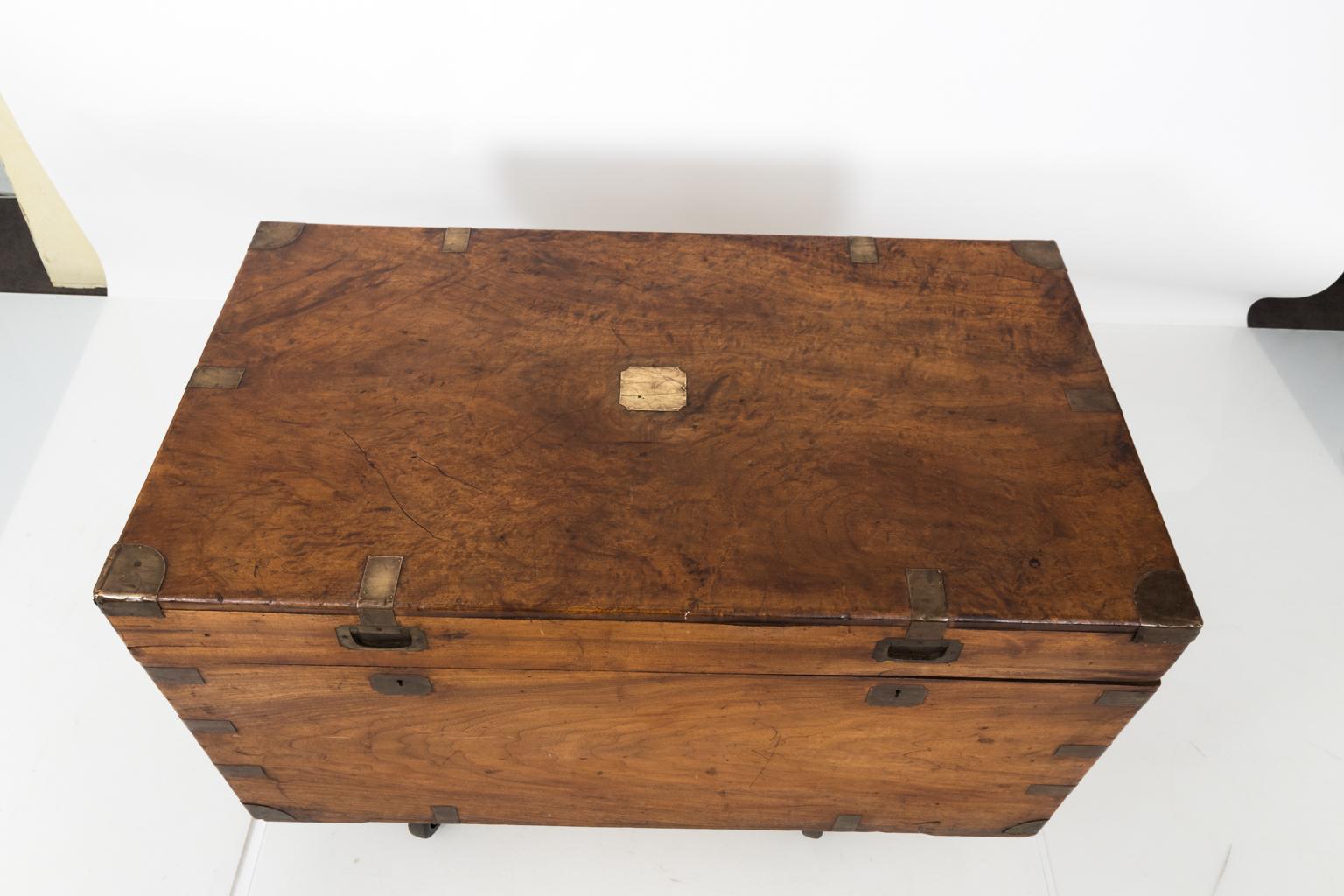 1870s Camphor Wood and Brass Military Campaign Trunk 4