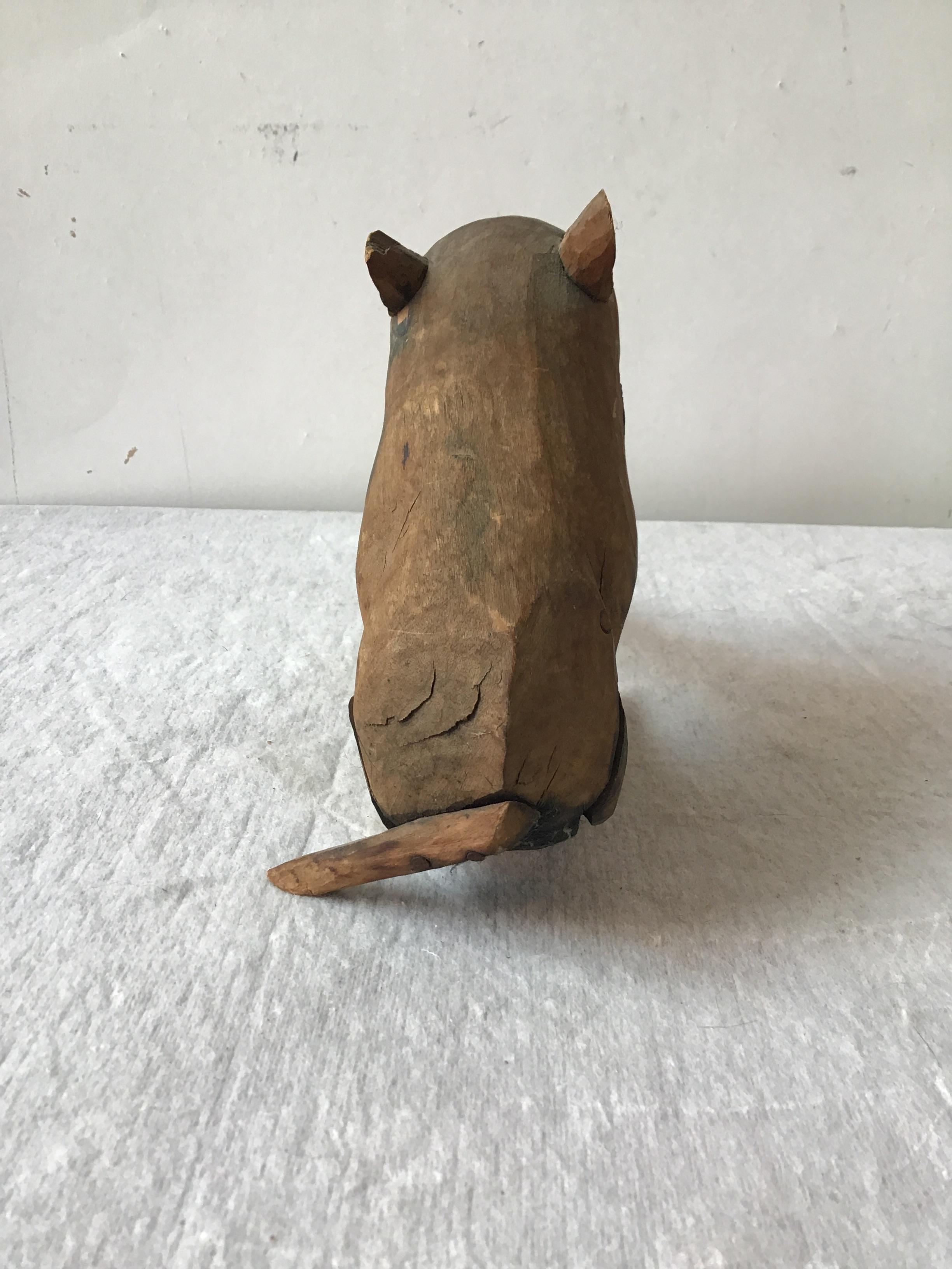 1870s Carved Wood Pig In Good Condition In Tarrytown, NY