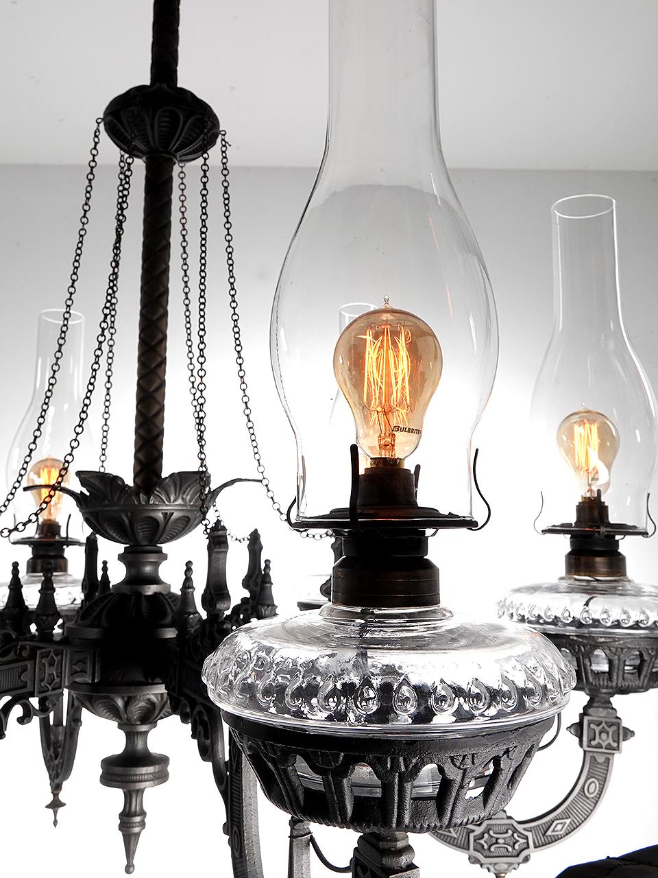 victorian oil lamp chandelier