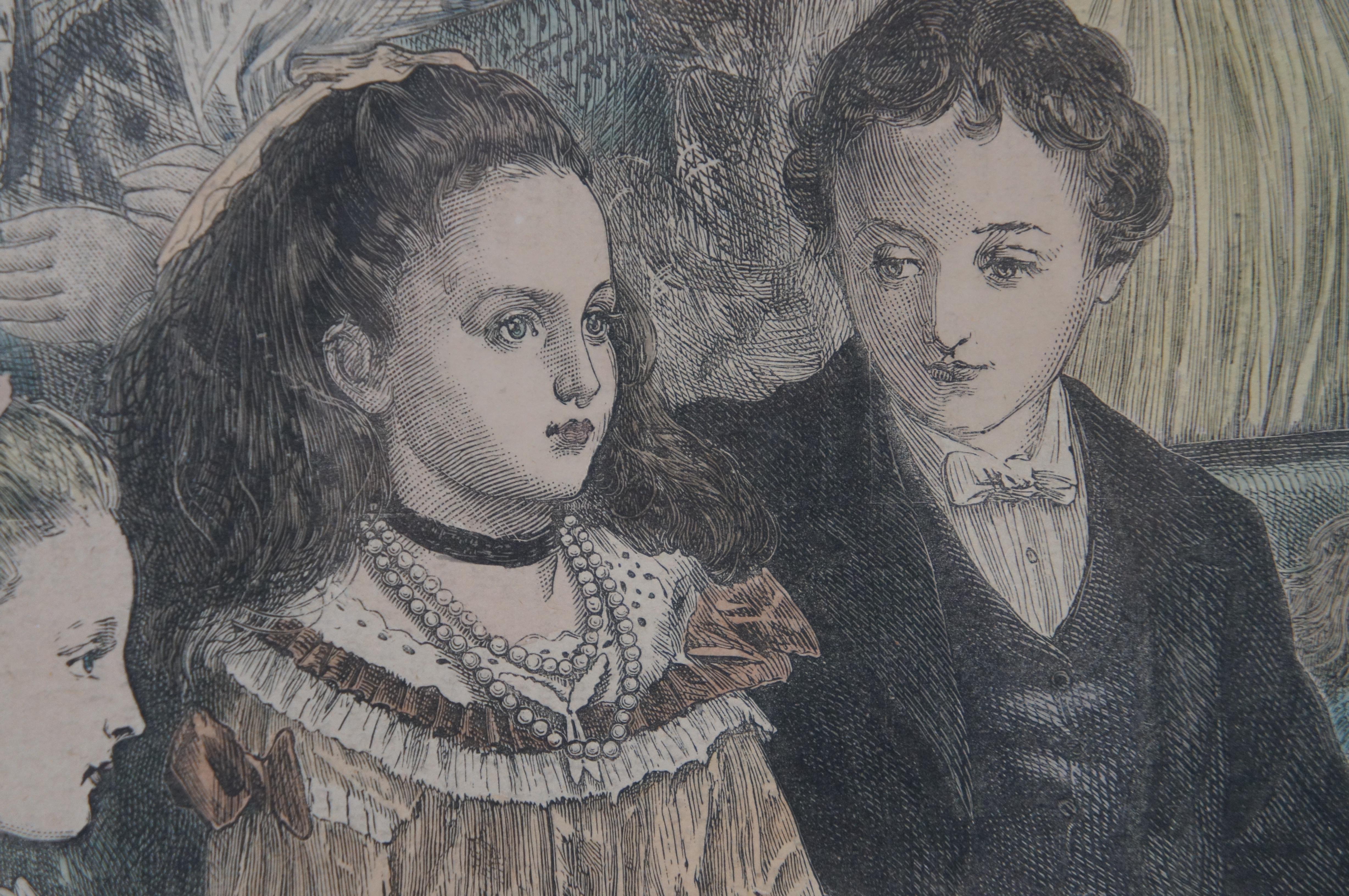 Gravure colorée à la main « Pantomime au jardin de Covent » pour enfants des années 1870 en vente 3