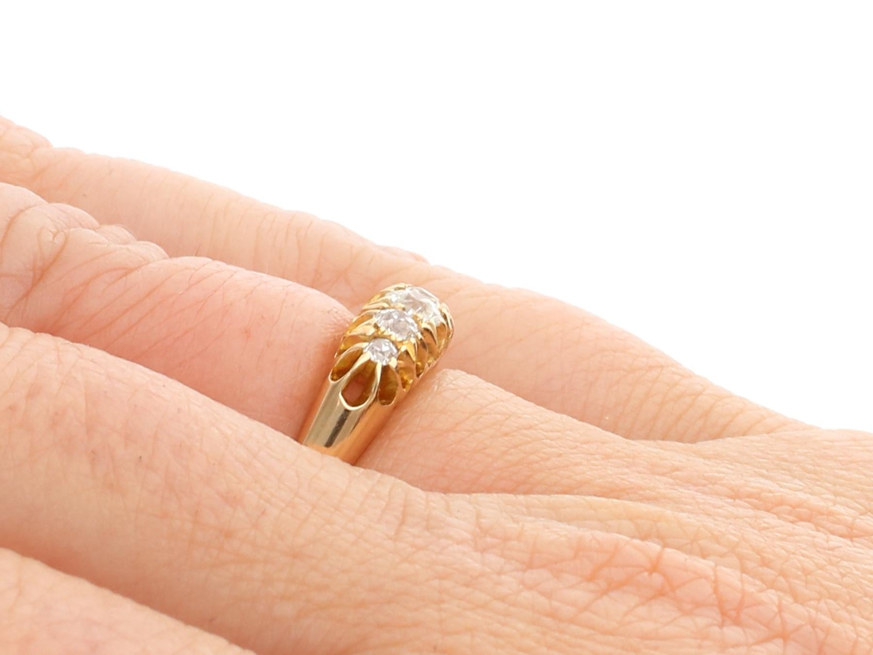 1870s Diamond and Yellow Gold Five Stone Engagement Ring For Sale 1