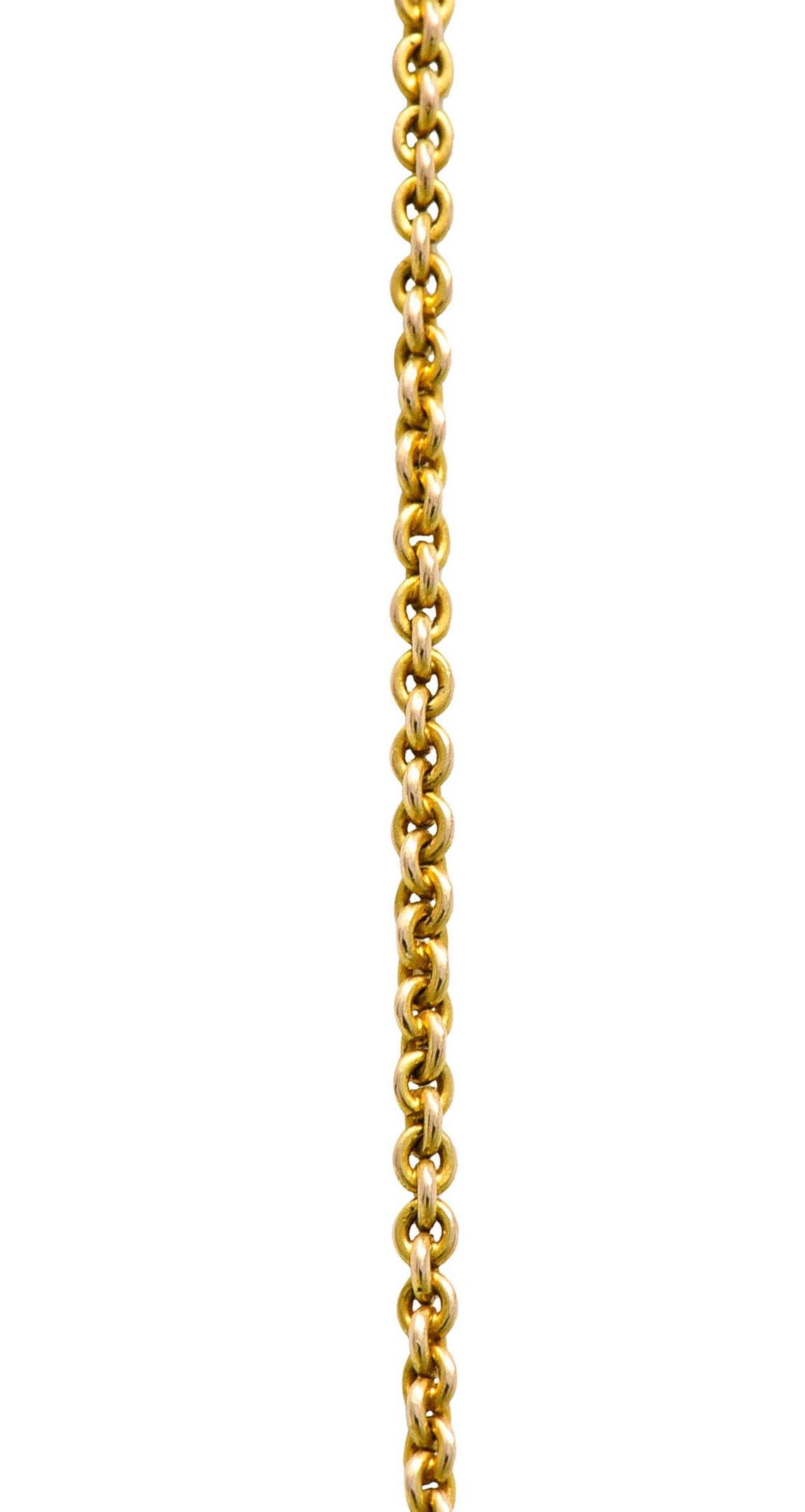 1870's Egyptian Revival Enamel Diamond 18 Karat Gold Goddess Victorian Necklace 3