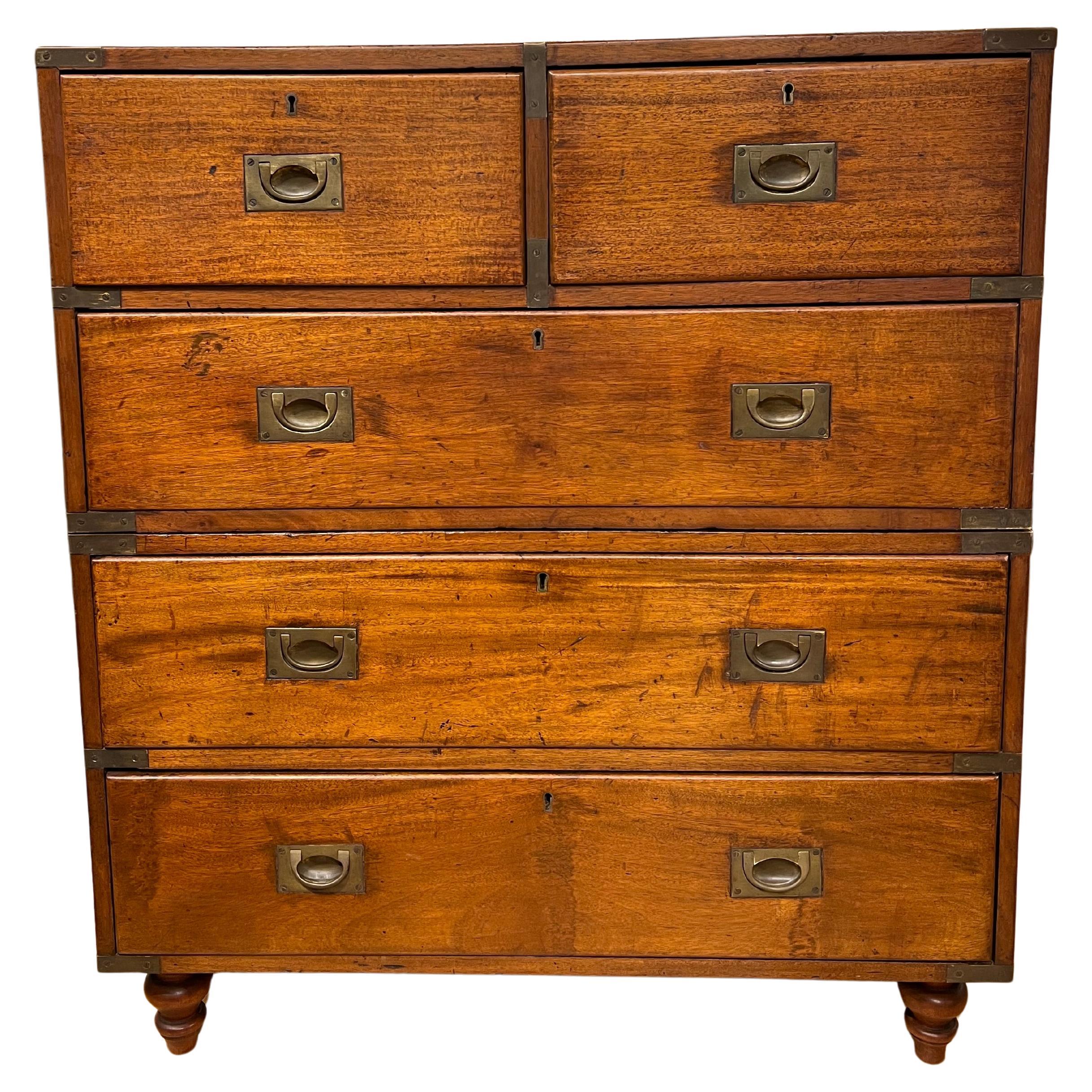 1870’s English Campaign Chest of Drawers
