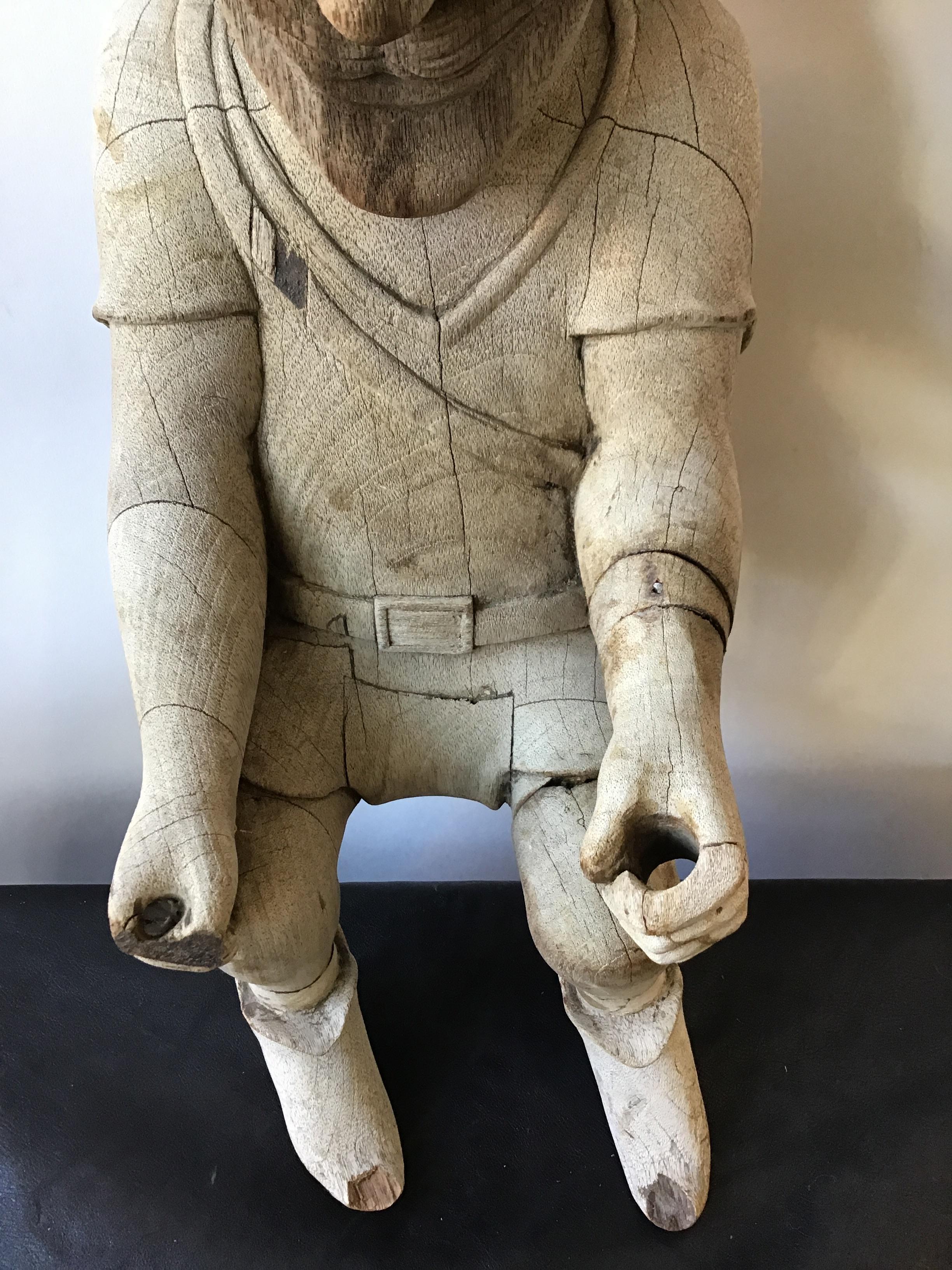 1870s English Carved Wood Robin Hood Figure For Sale 7