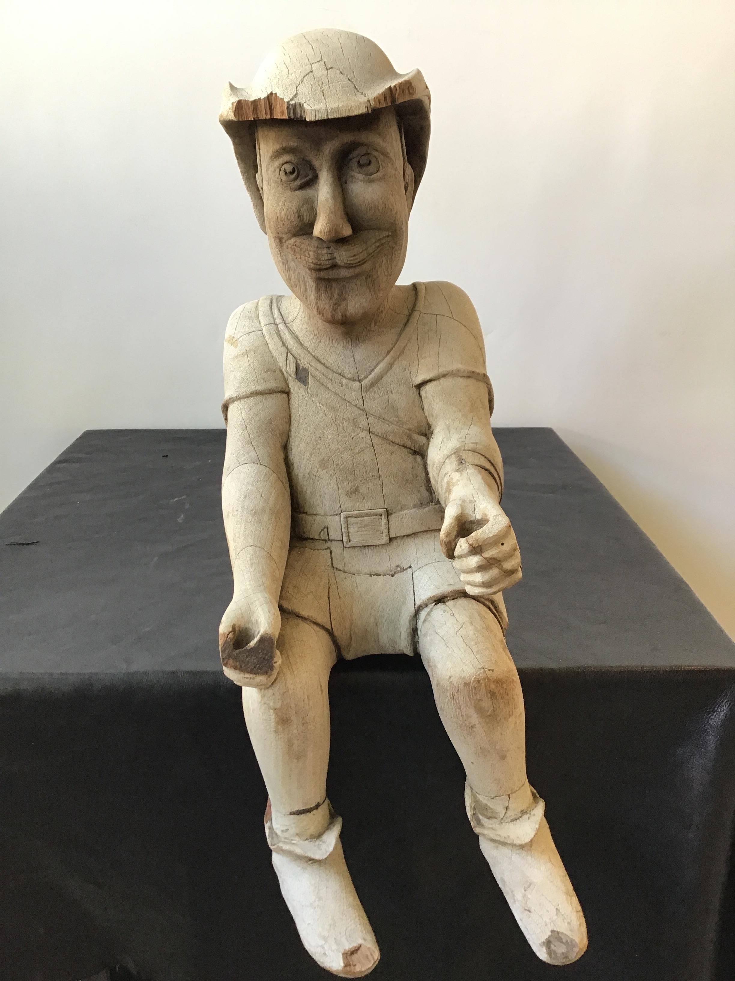 Figura di Robin Wood in legno intagliato inglese del 1870.