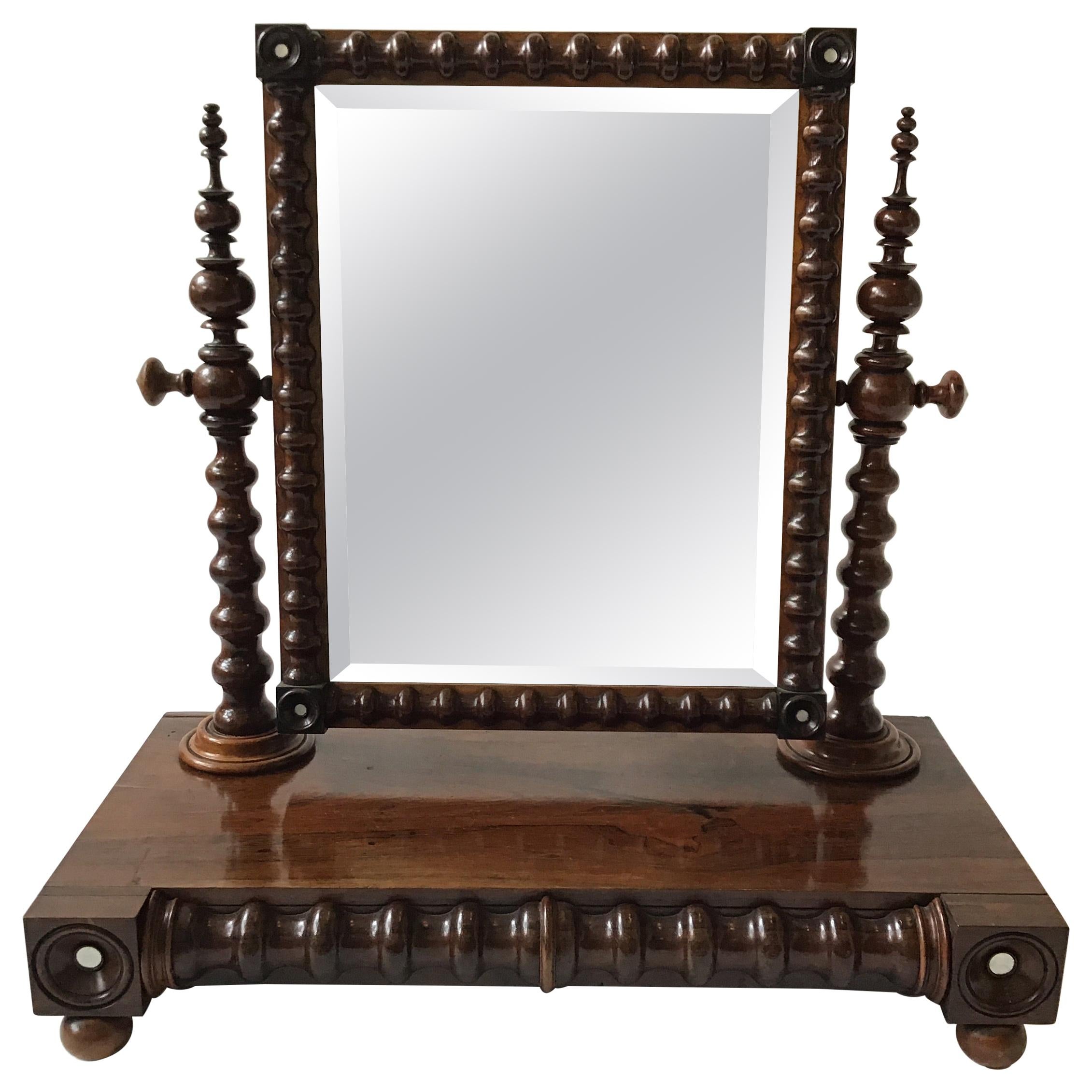 Antique Sheffield Shaving Mirror For Sale at 1stDibs