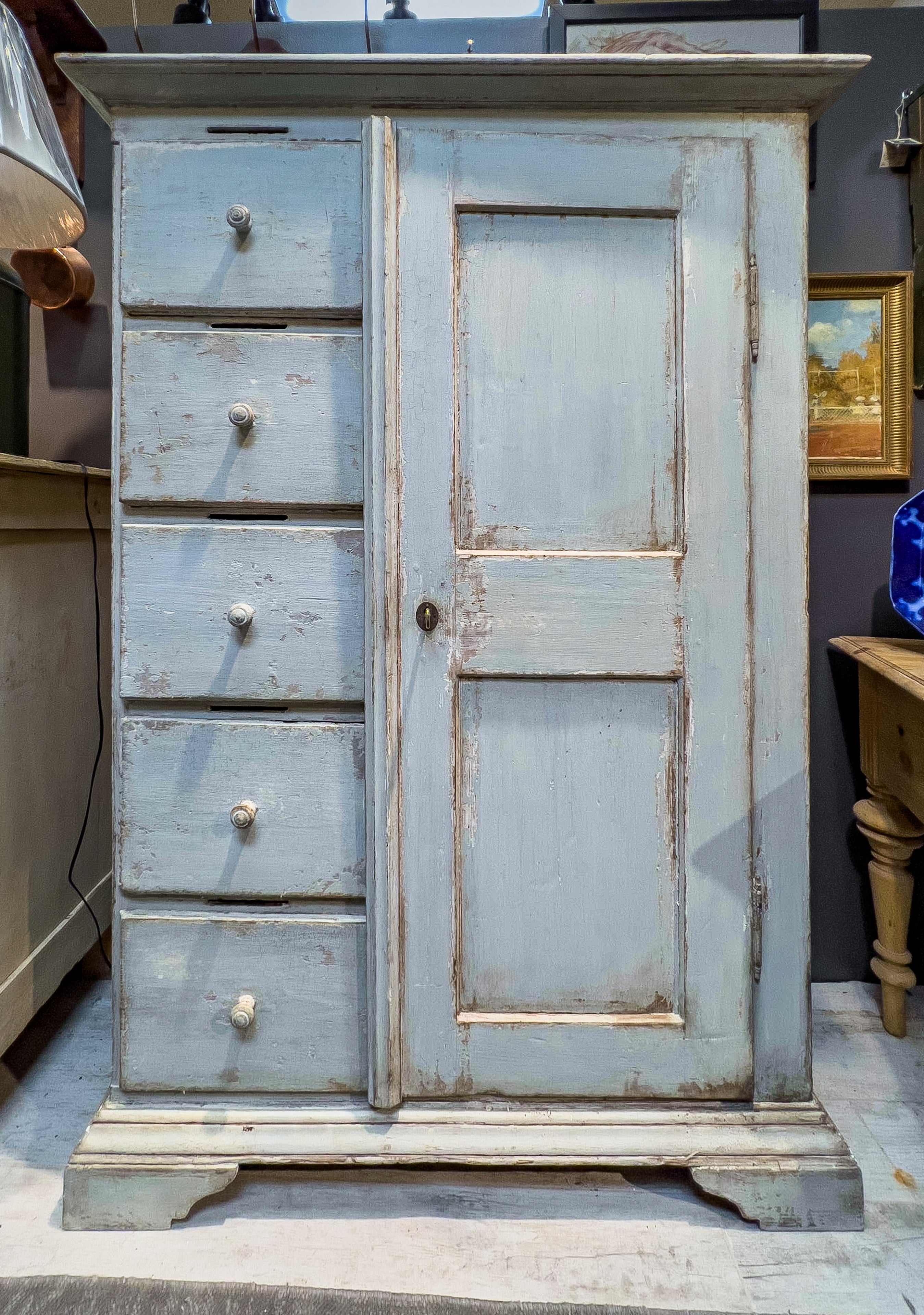 Hand-Crafted Antique European Cupboard circa 1870 For Sale