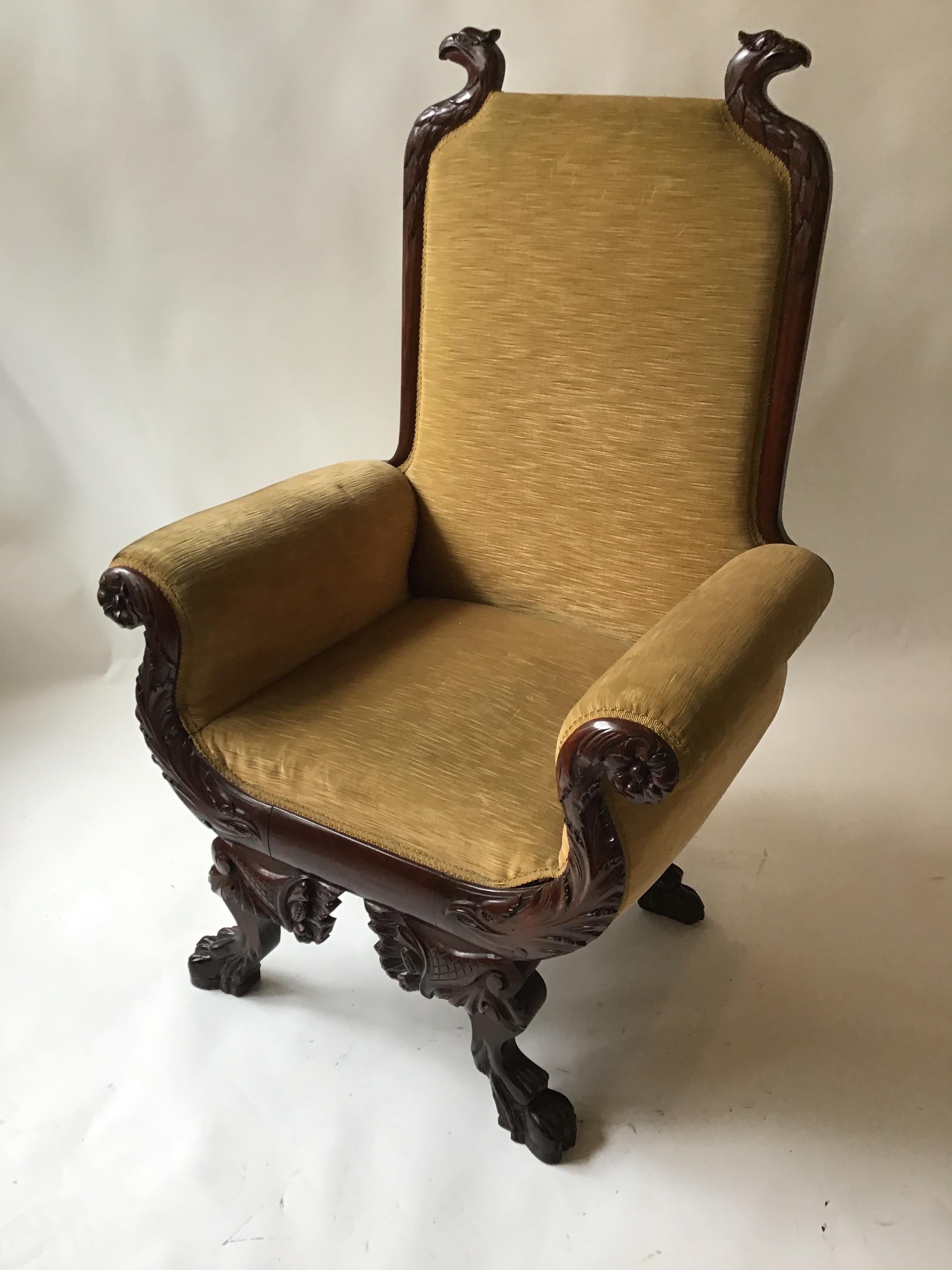 wood throne chair