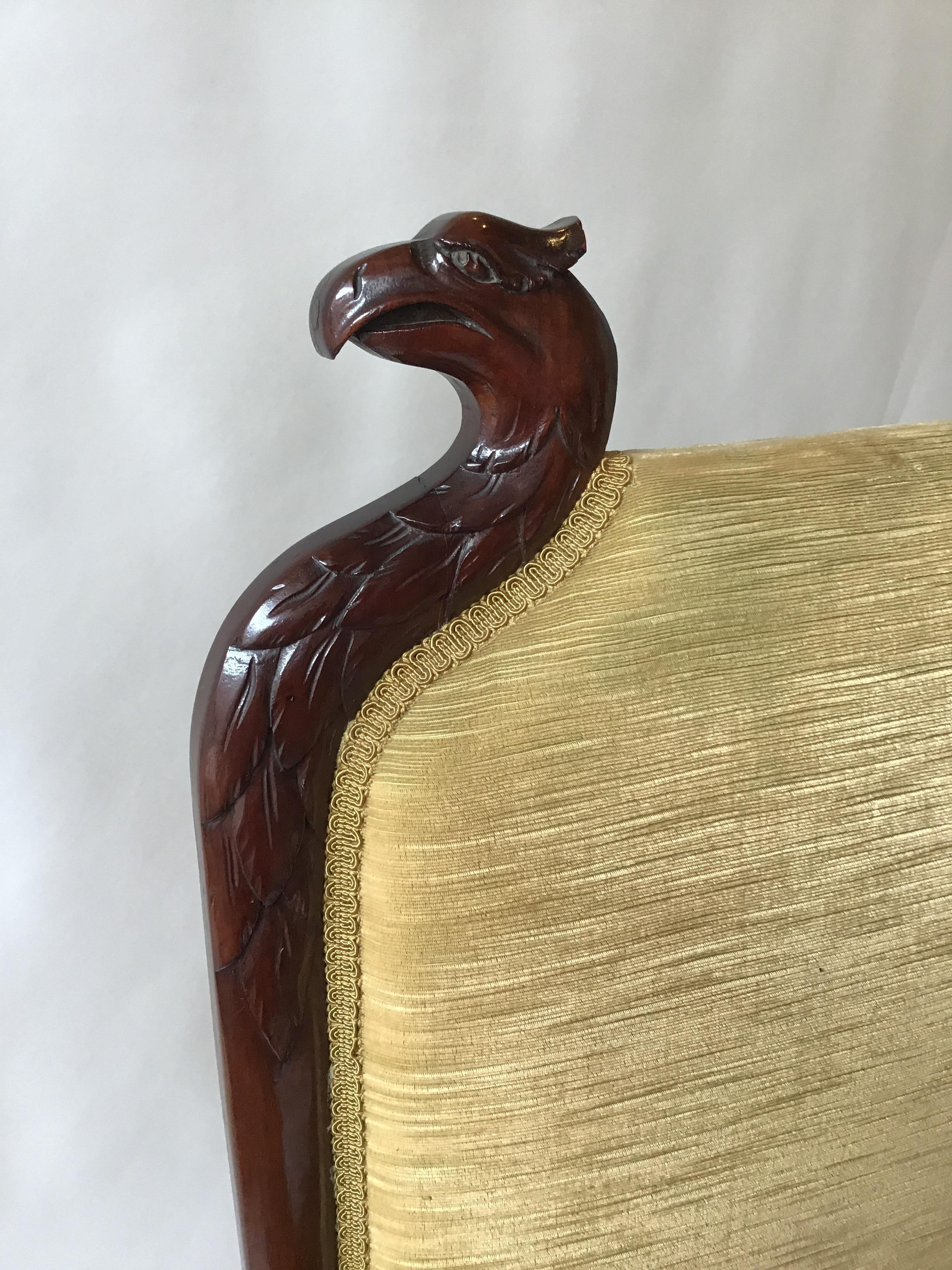 1870s Federal Carved Wood Eagle Throne Chair 2
