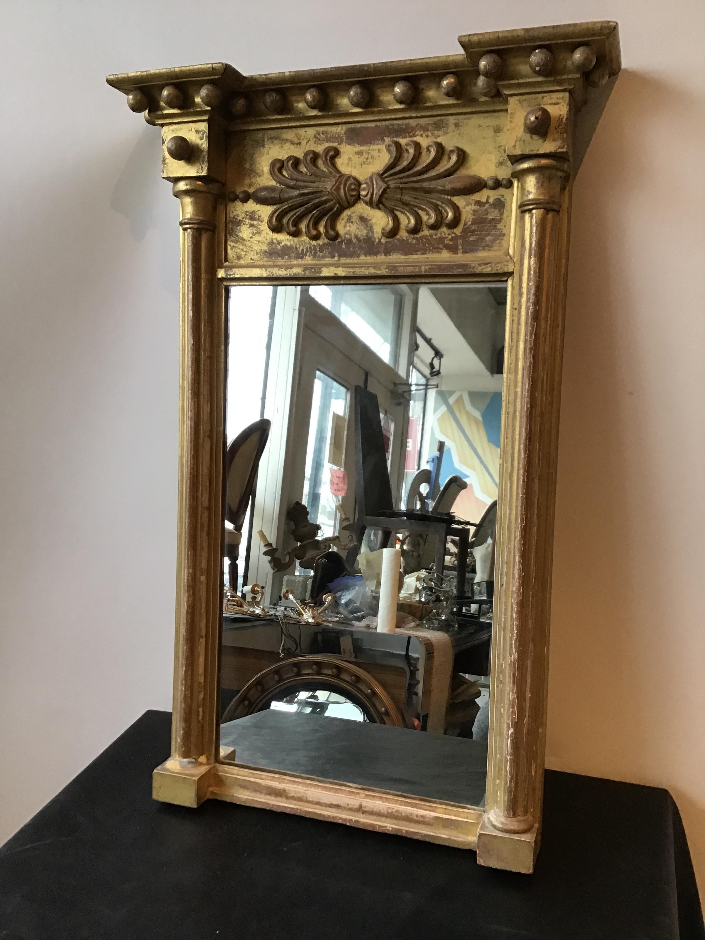 1870s Federal giltwood mirror.