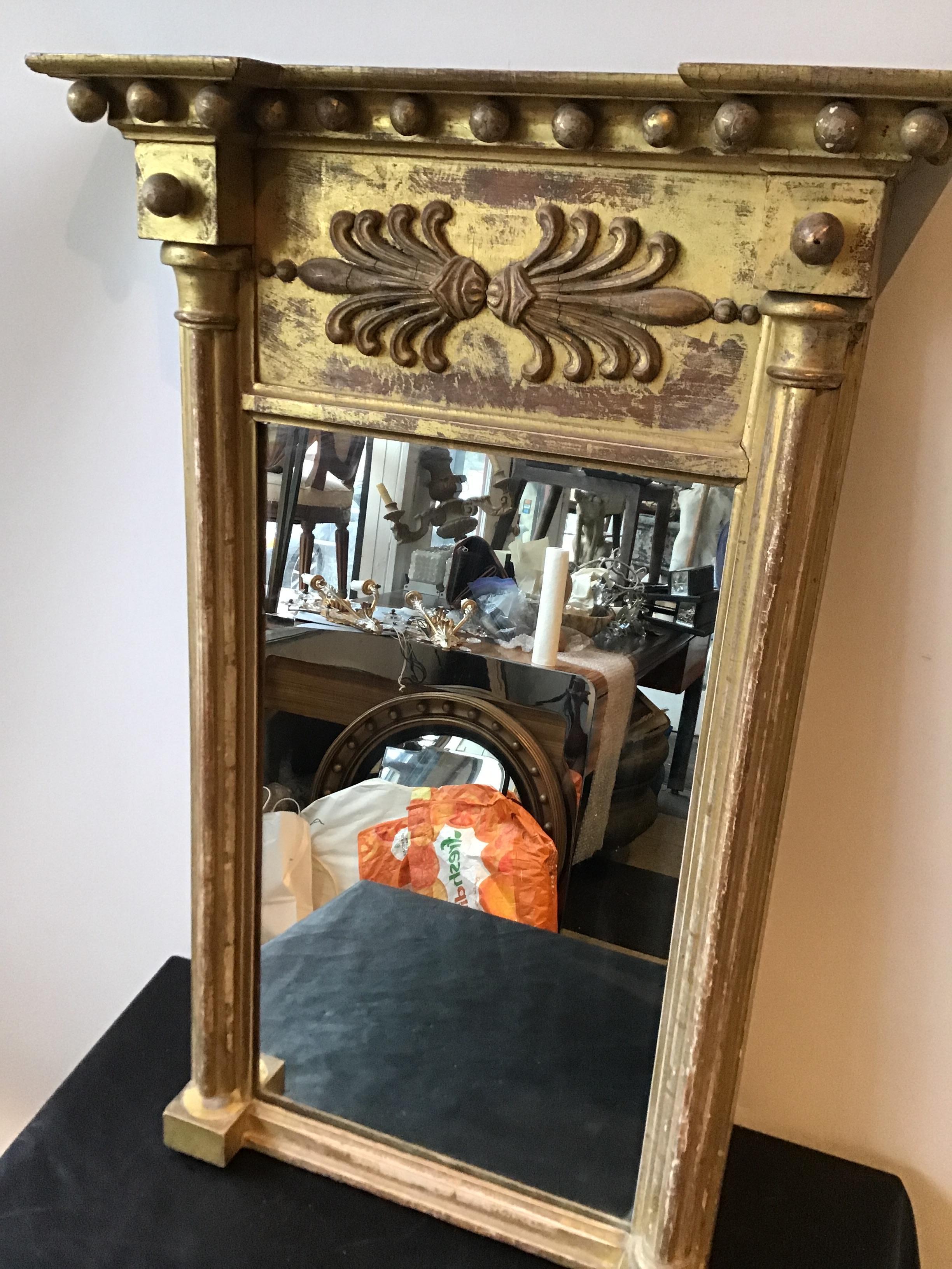 Late 19th Century 1870s Federal Giltwood Mirror For Sale