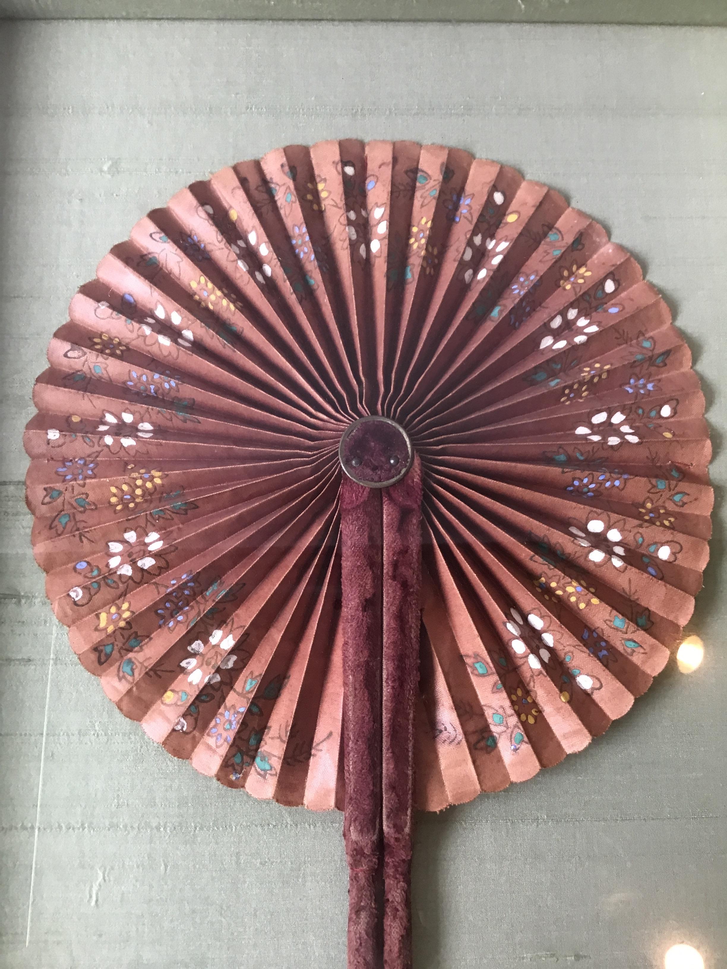 1870s Framed Fan In Good Condition In Tarrytown, NY