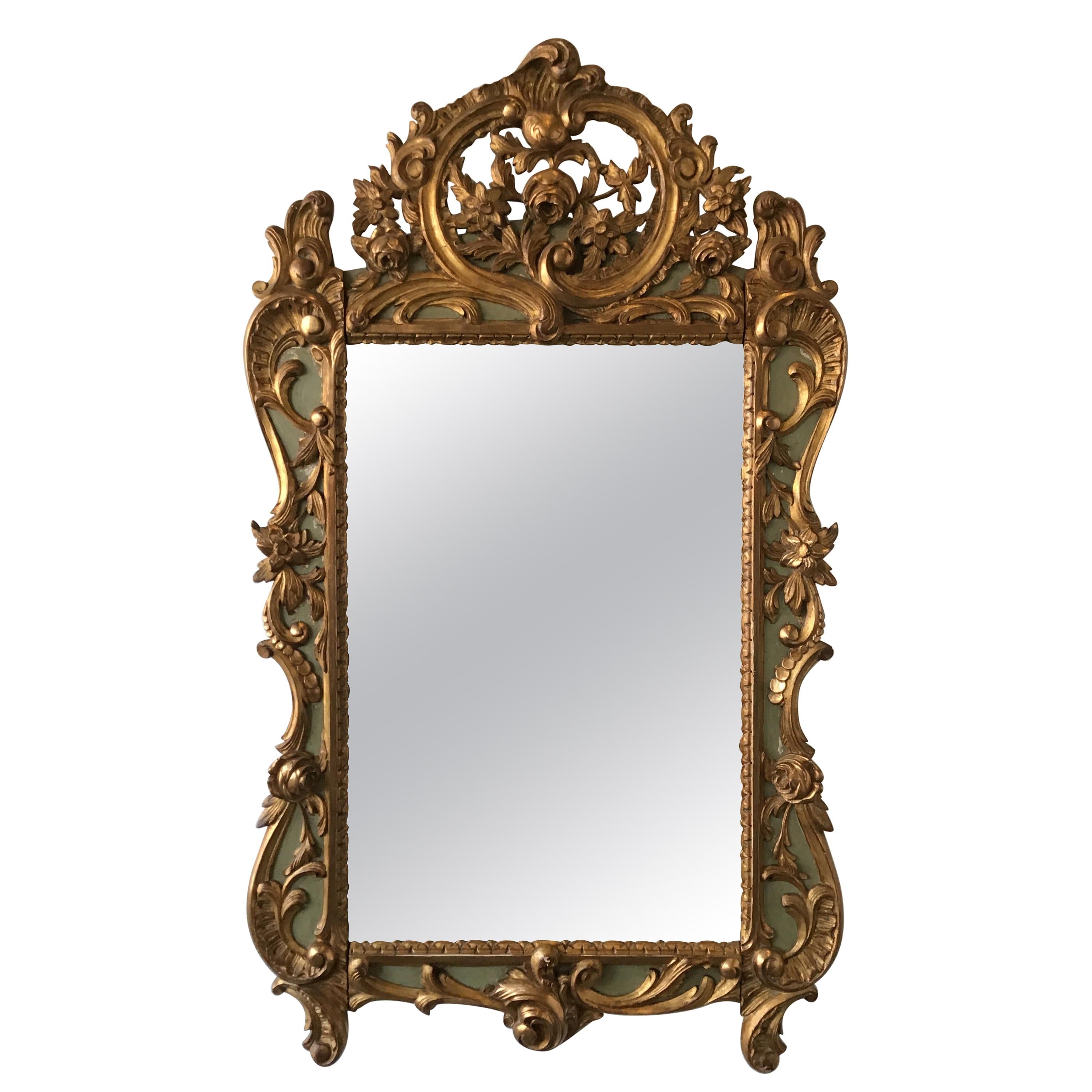 1870s French Carved Wood Gilt Mirror