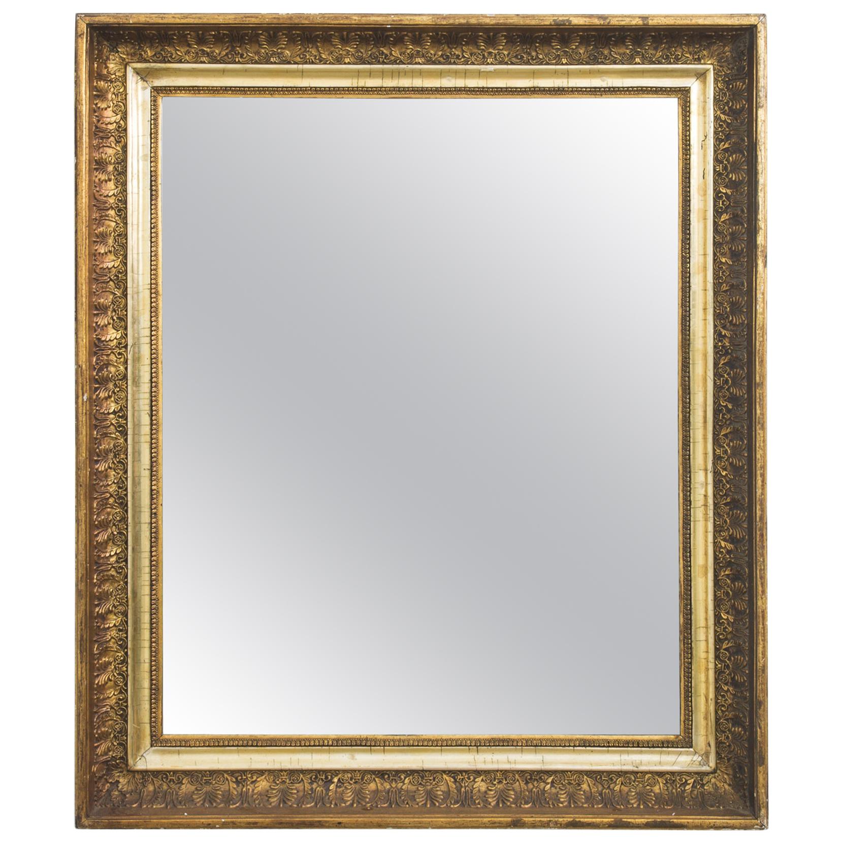 1870s French Gilded Square Mirror