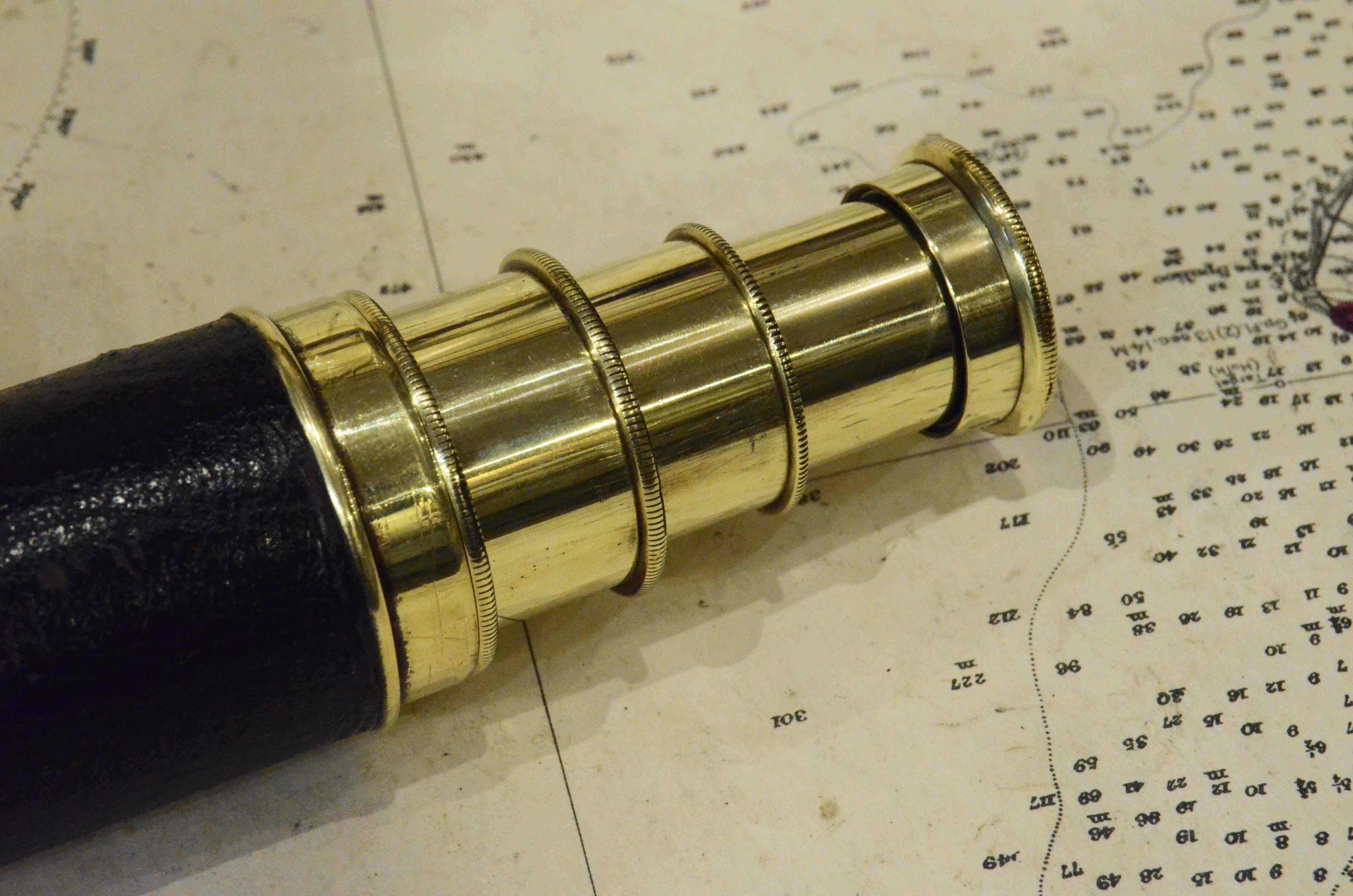 1870s French Small Brass Telescope Small Antique Original Scientific Instrument 2