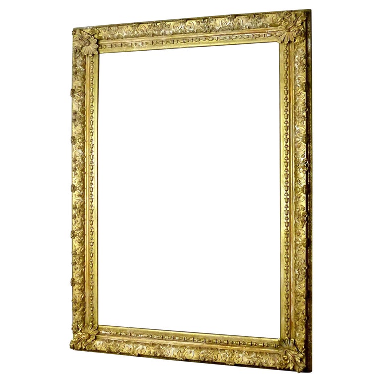1870s Grand Antique French Gilt Picture Frame at 1stDibs