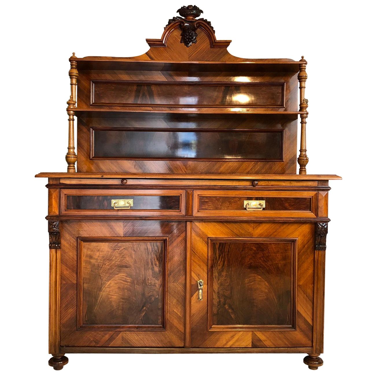 1870s Historicism Buffet with a Walnut Veneer For Sale