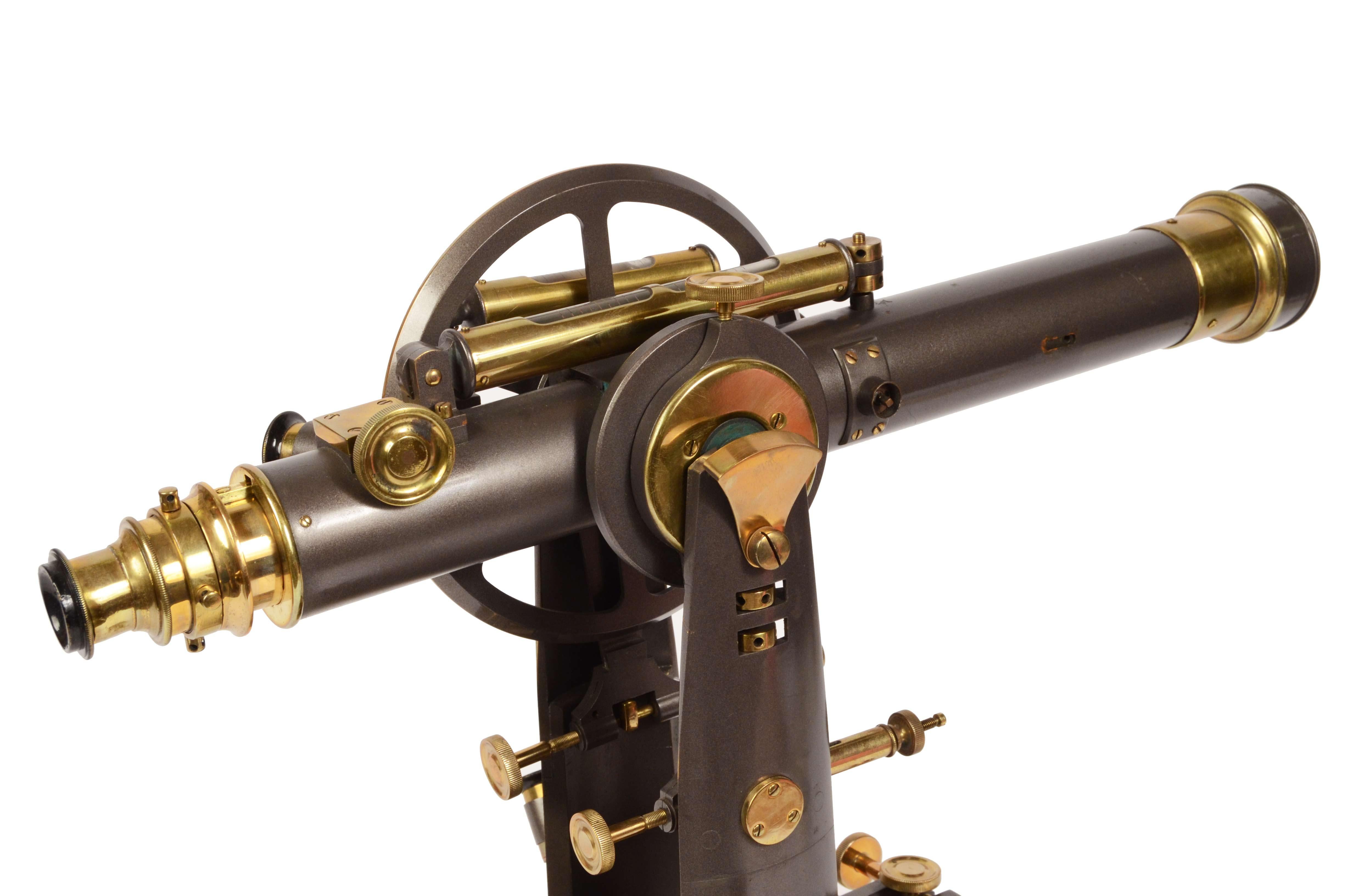 Late 19th Century 1870s Italian Theodolite Antique Earth Scientific Instrument of Measurement