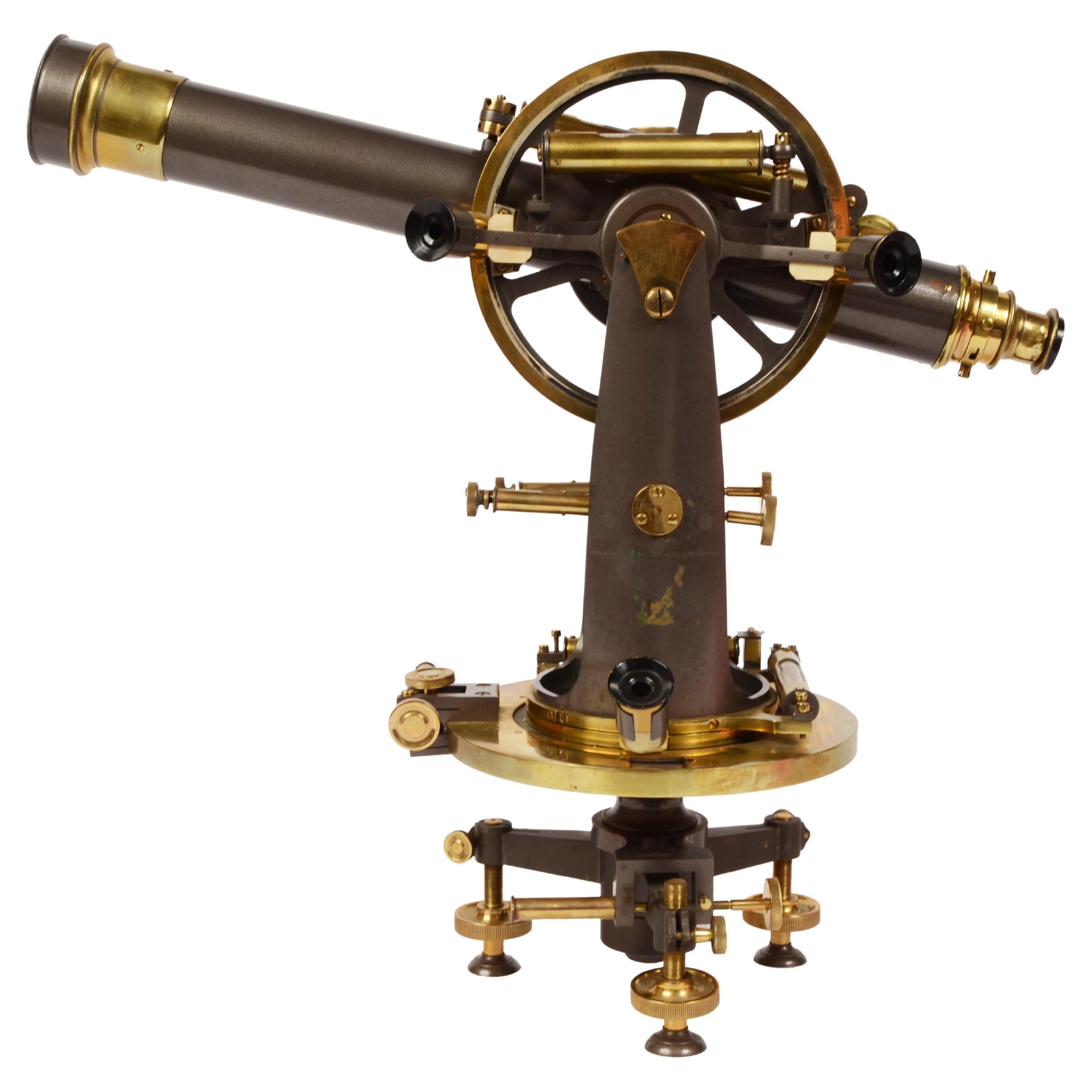 1870s Italian Theodolite Antique Earth Scientific Instrument of Measurement