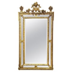 Specchio in legno dorato in stile Luigi XVI del 1870