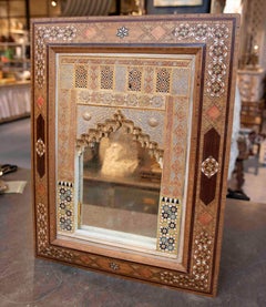1870s Model of the Alhambra, Polychrome with frame with Marquetry, Nasrid Style