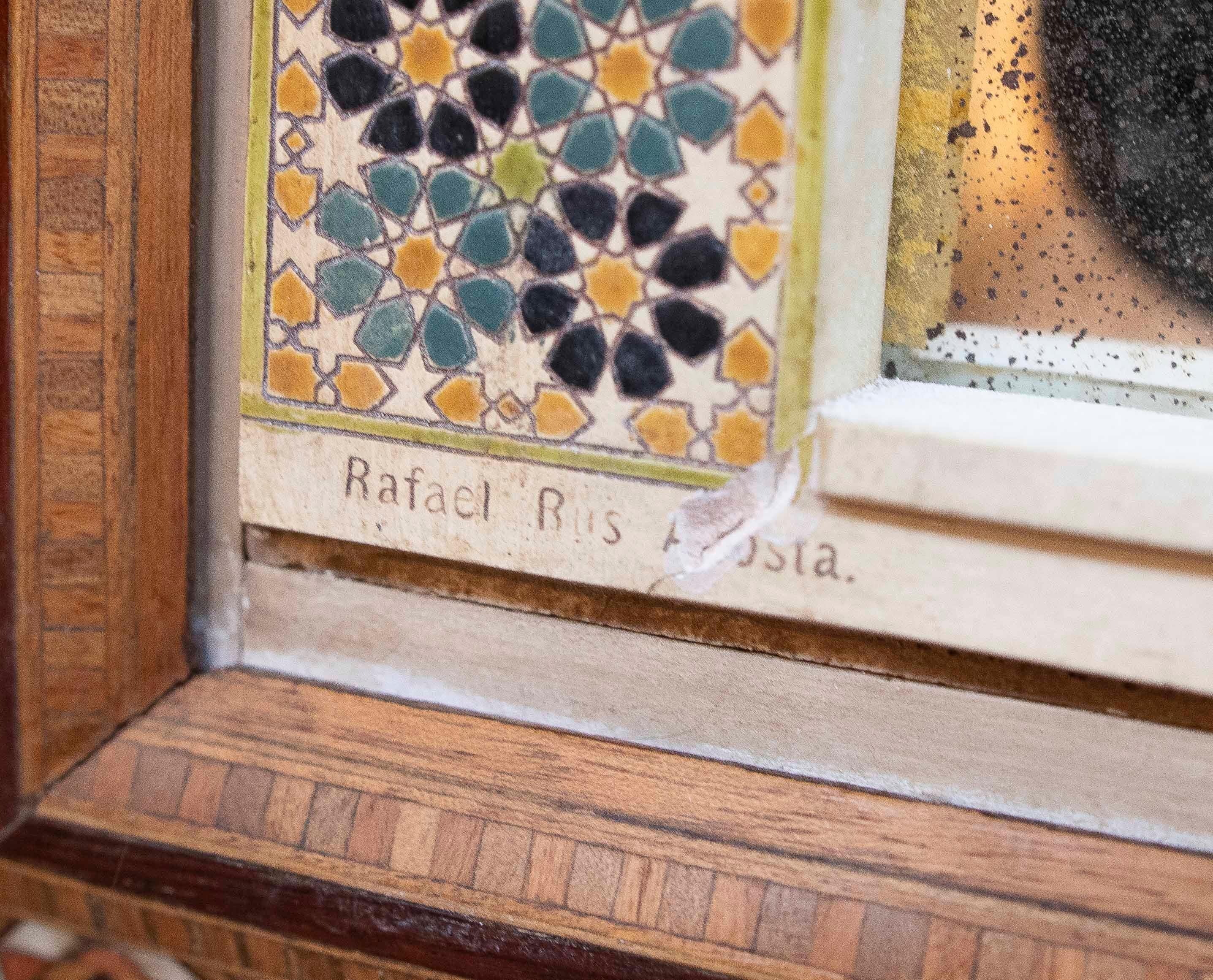 1870s Modèle de l'Alhambra, polychrome avec cadre en marqueterie, style Nasride en vente 3