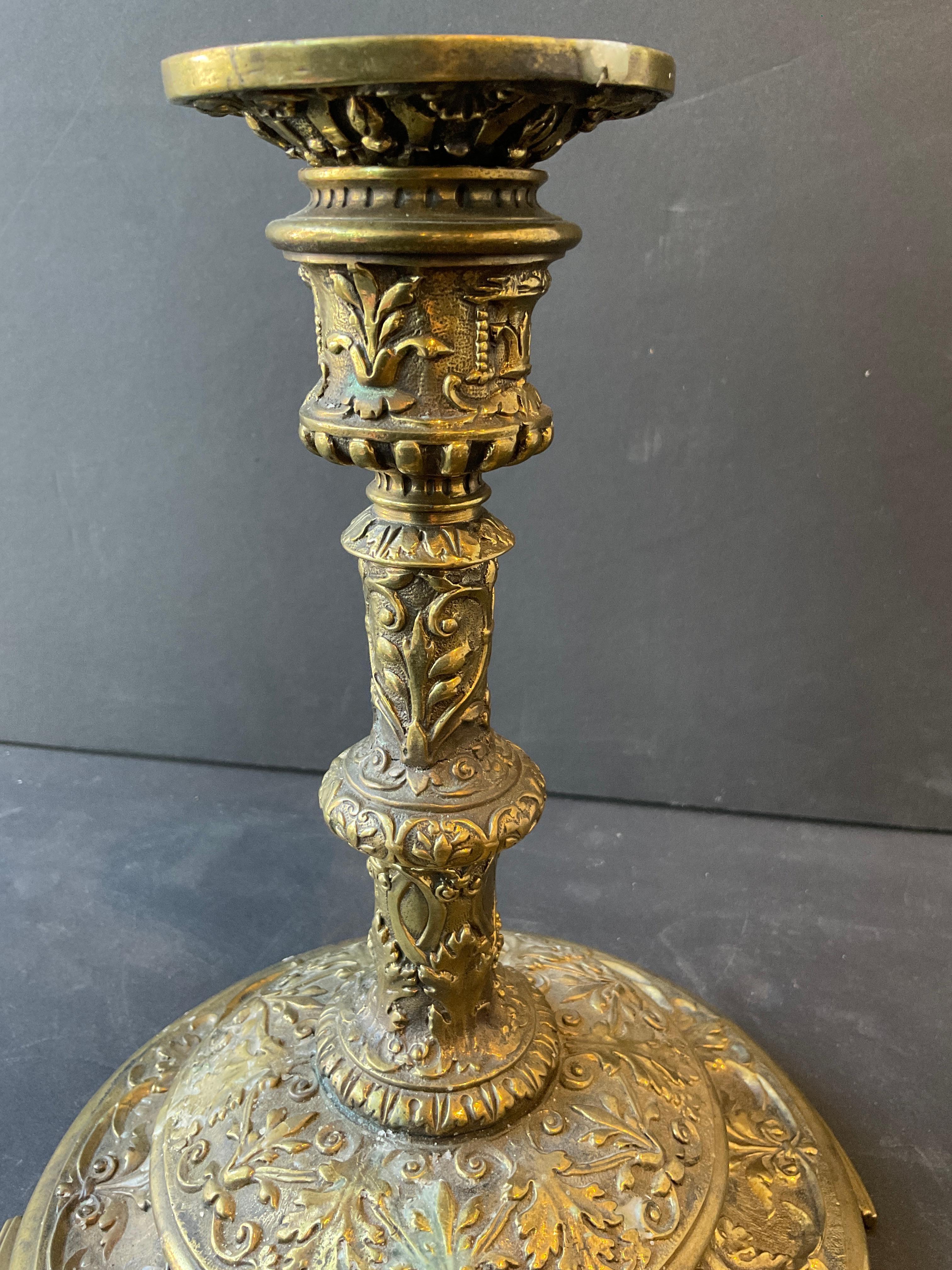 Candelieri in ottone rinascimentali del 1870 in vendita 1