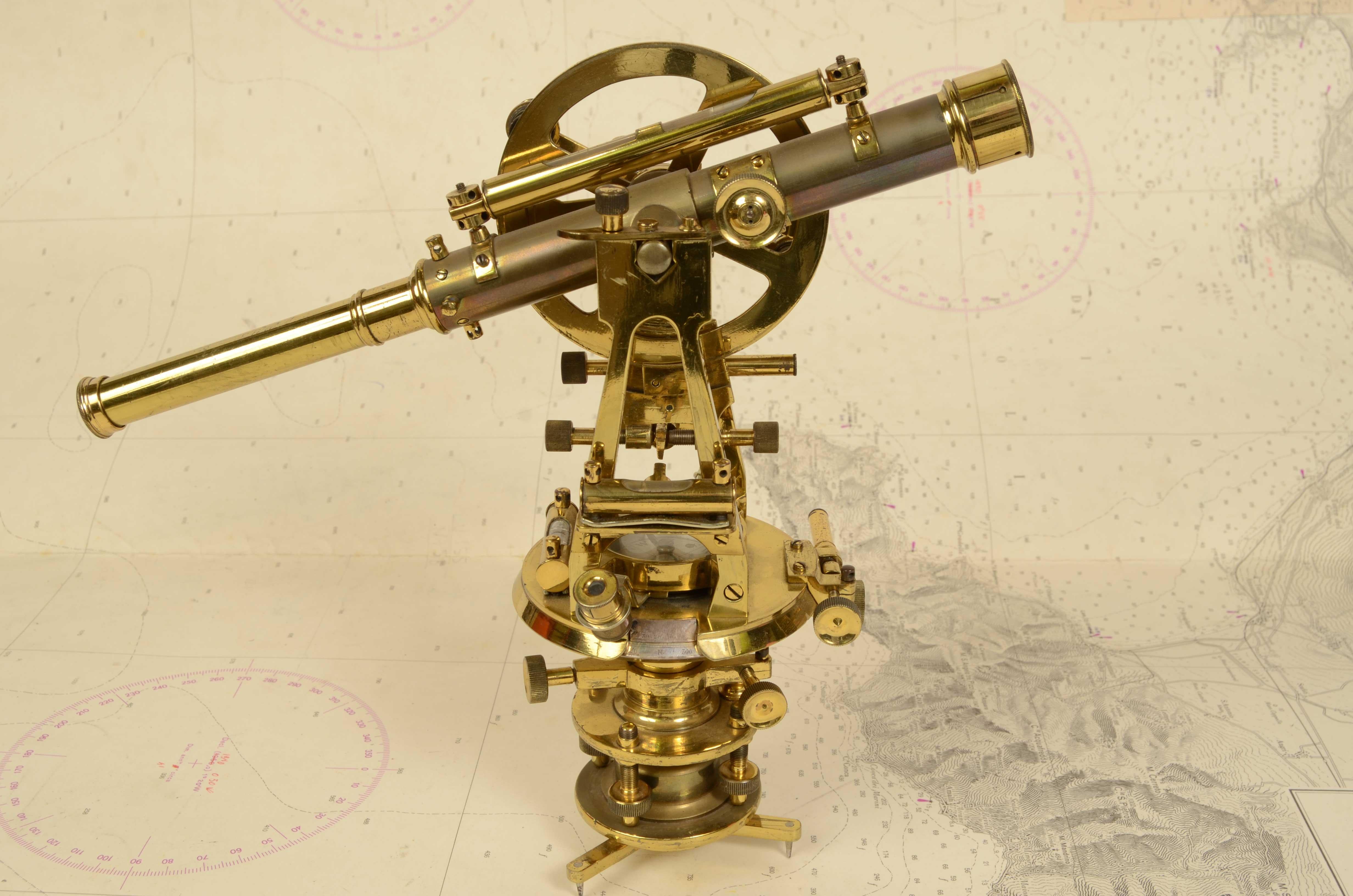1870s Small Brass Theodolite Kelvin & James White Antique Surveyor's Instrument 6