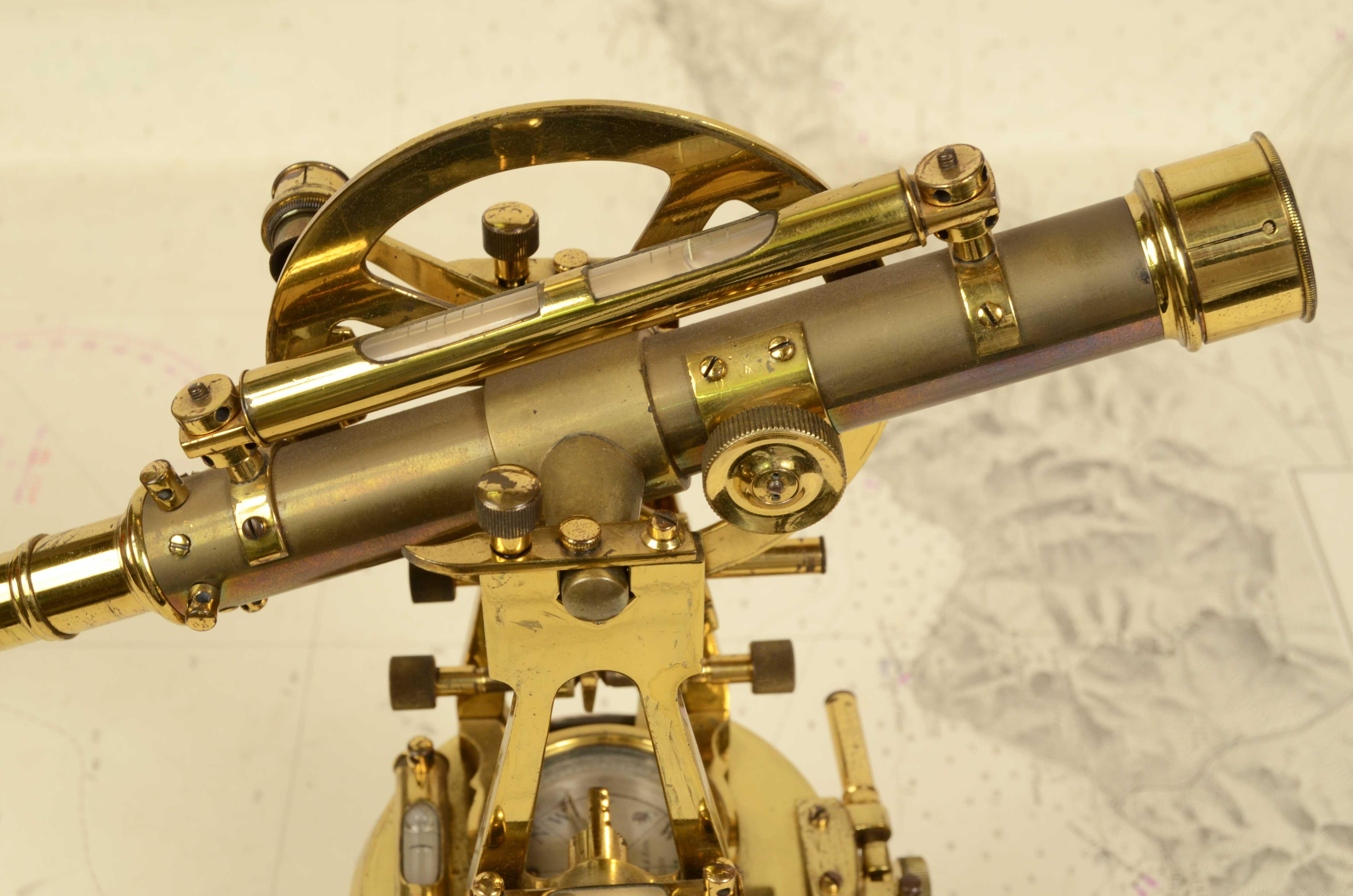 1870s Small Brass Theodolite Kelvin & James White Antique Surveyor's Instrument 8