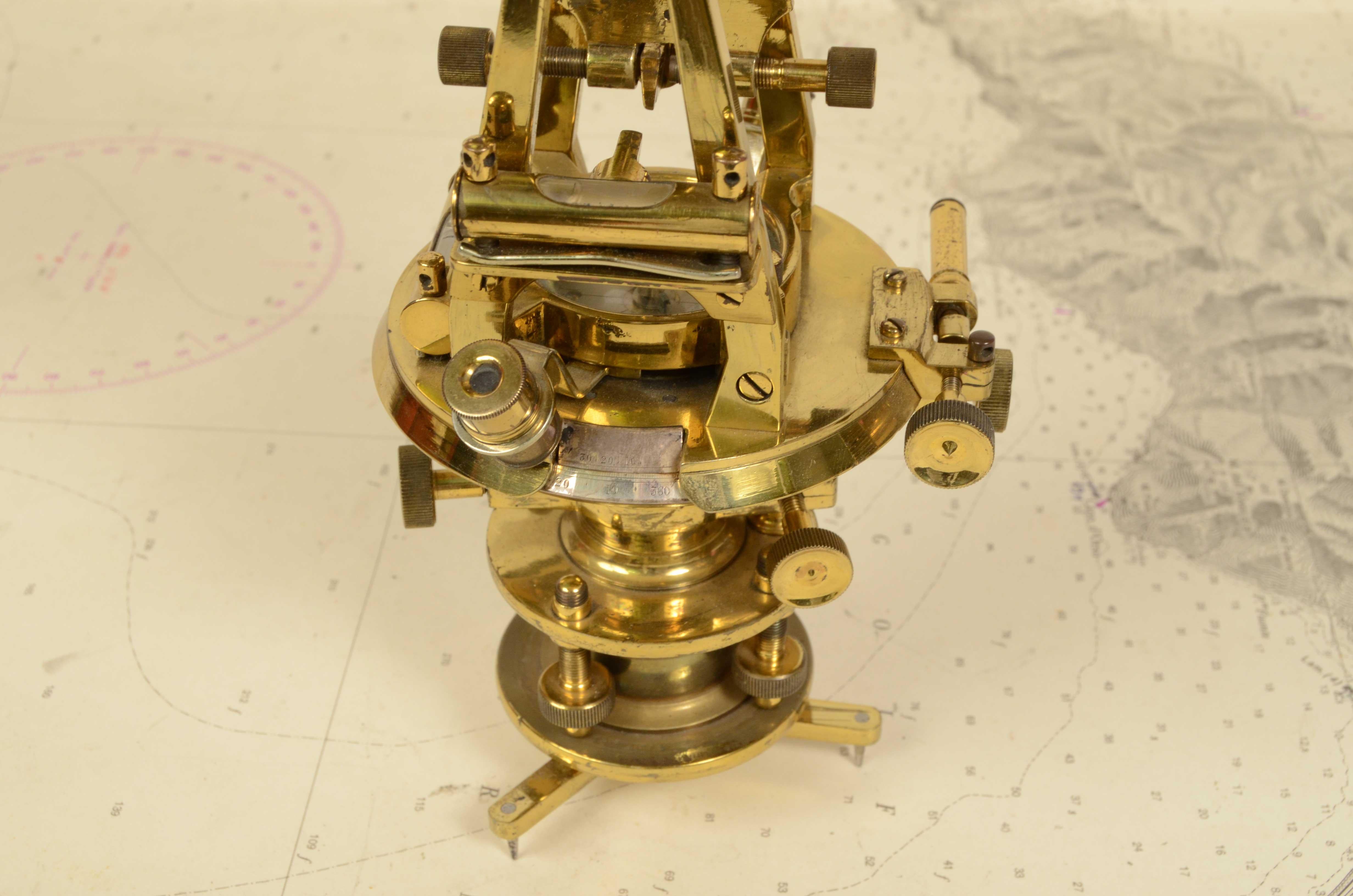 1870s Small Brass Theodolite Kelvin & James White Antique Surveyor's Instrument 10