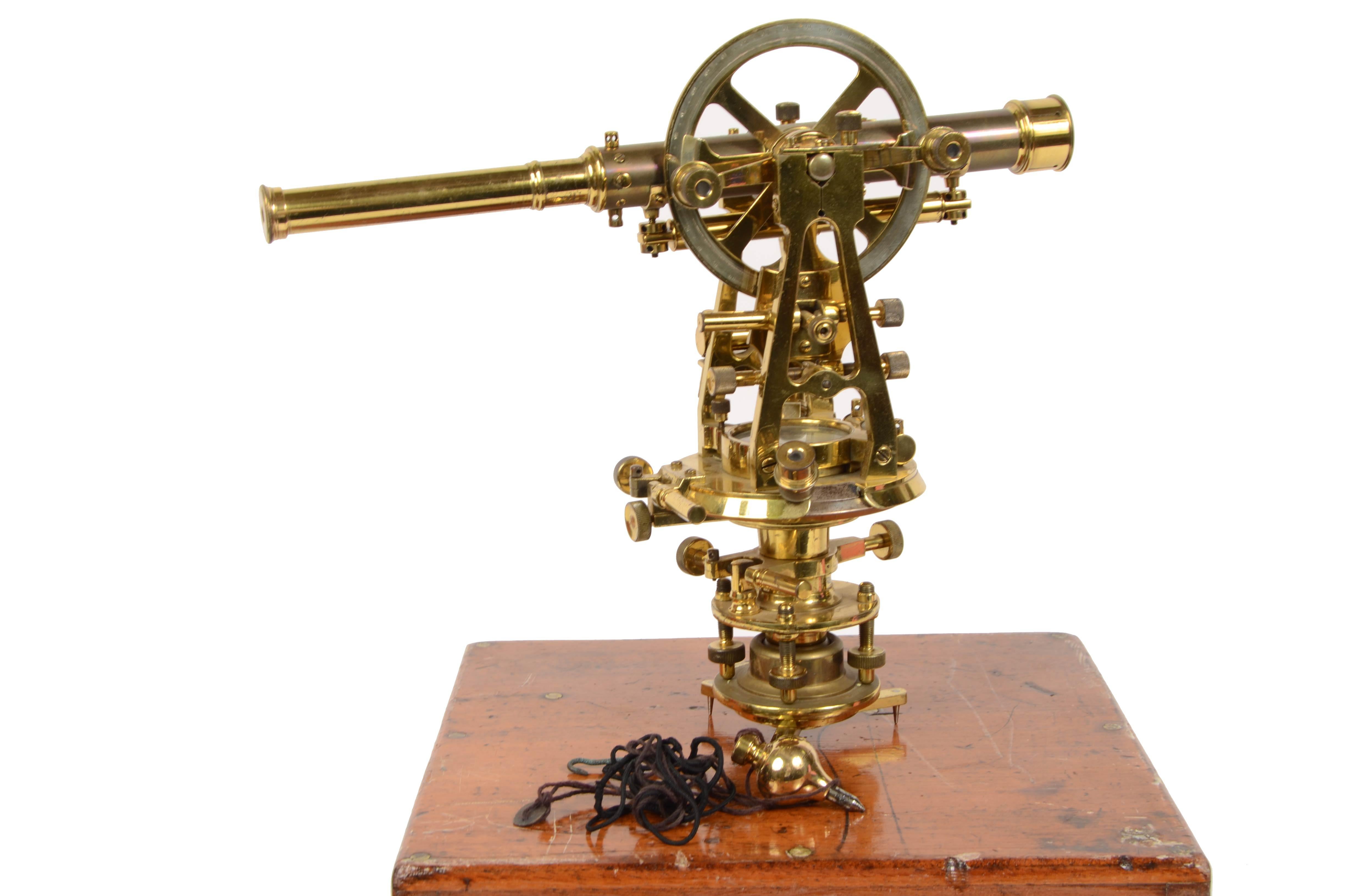 1870s Small Brass Theodolite Kelvin & James White Antique Surveyor's Instrument 12