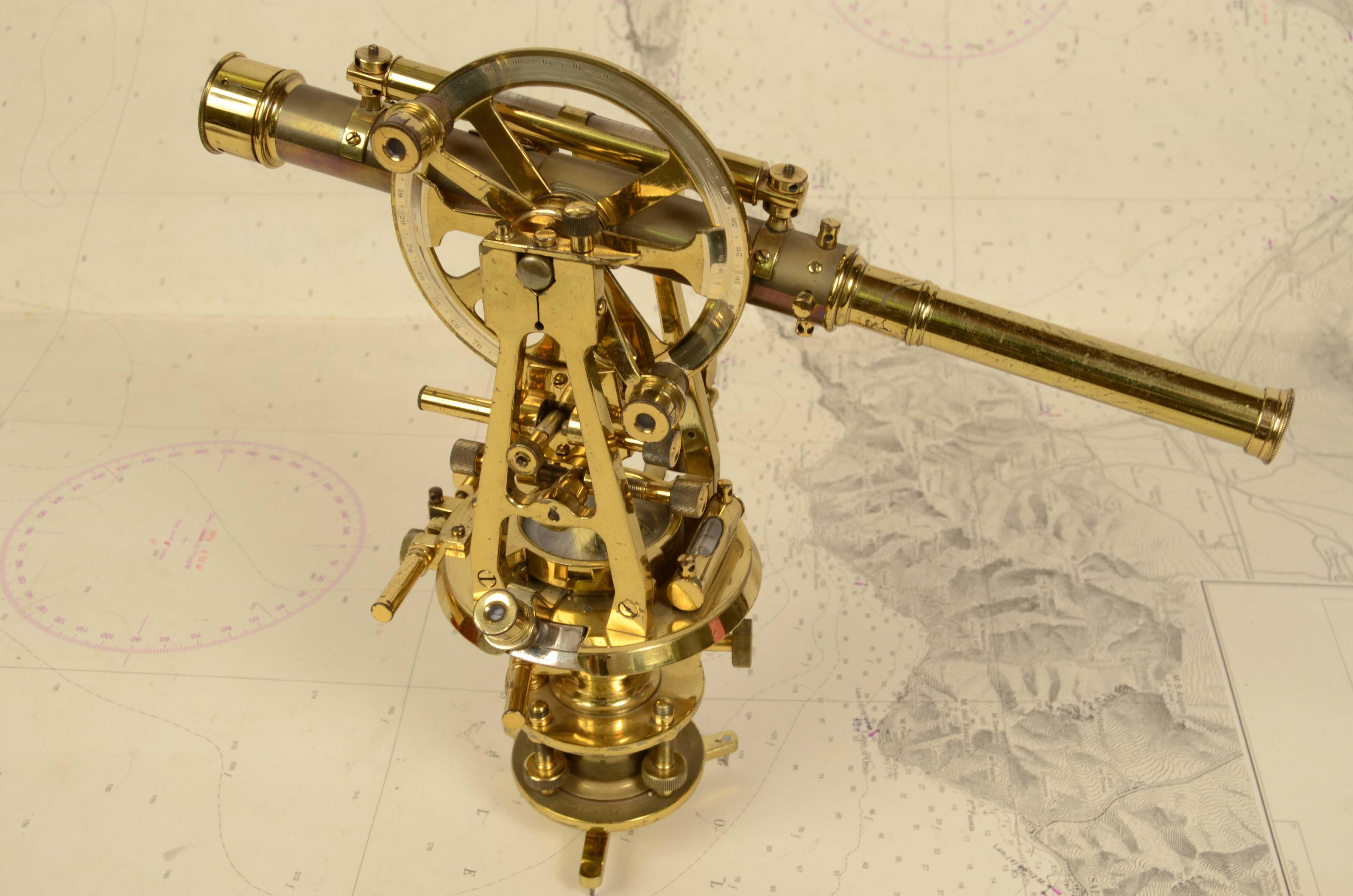 1870s Small Brass Theodolite Kelvin & James White Antique Surveyor's Instrument 2
