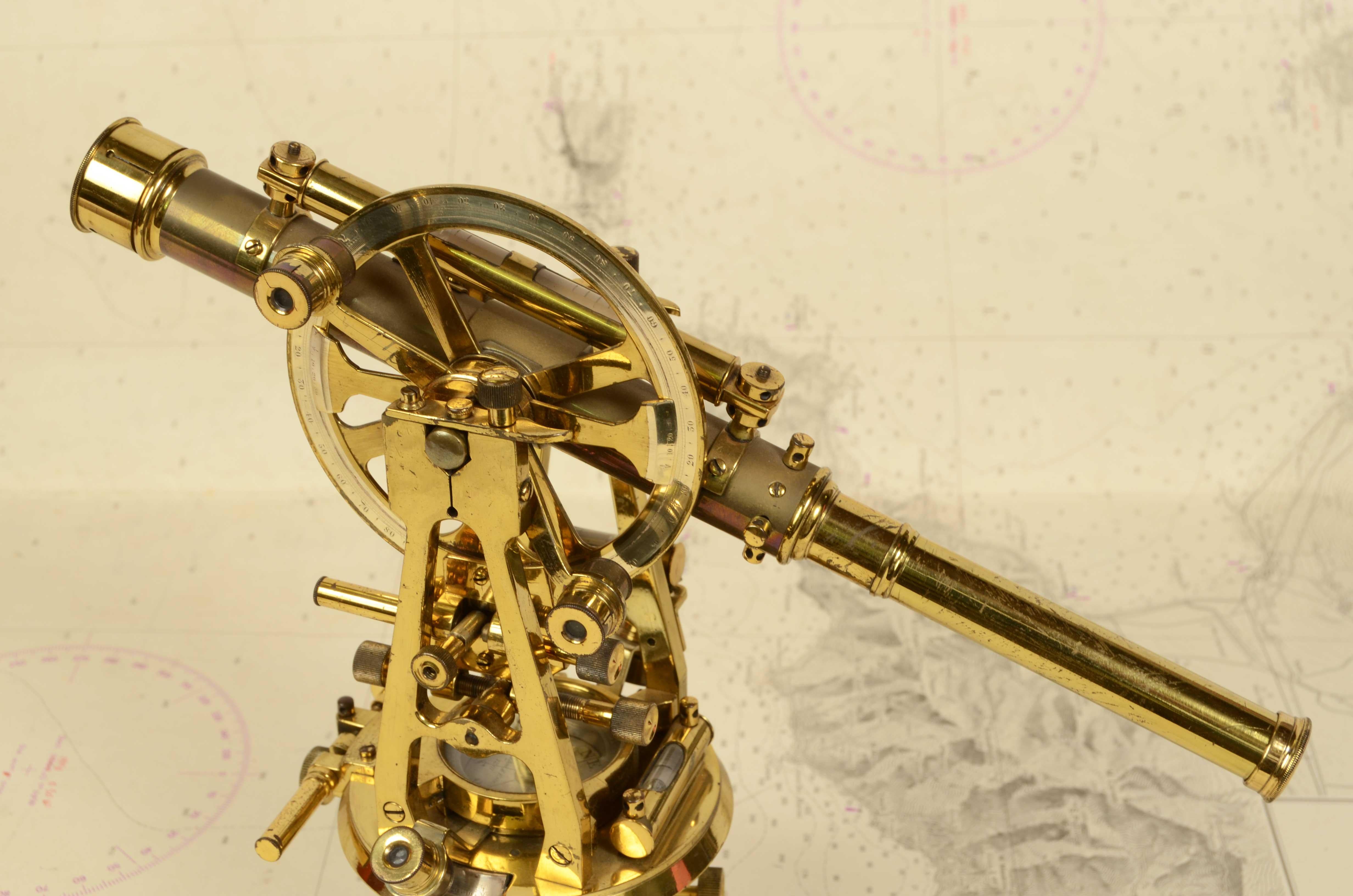 1870s Small Brass Theodolite Kelvin & James White Antique Surveyor's Instrument 3