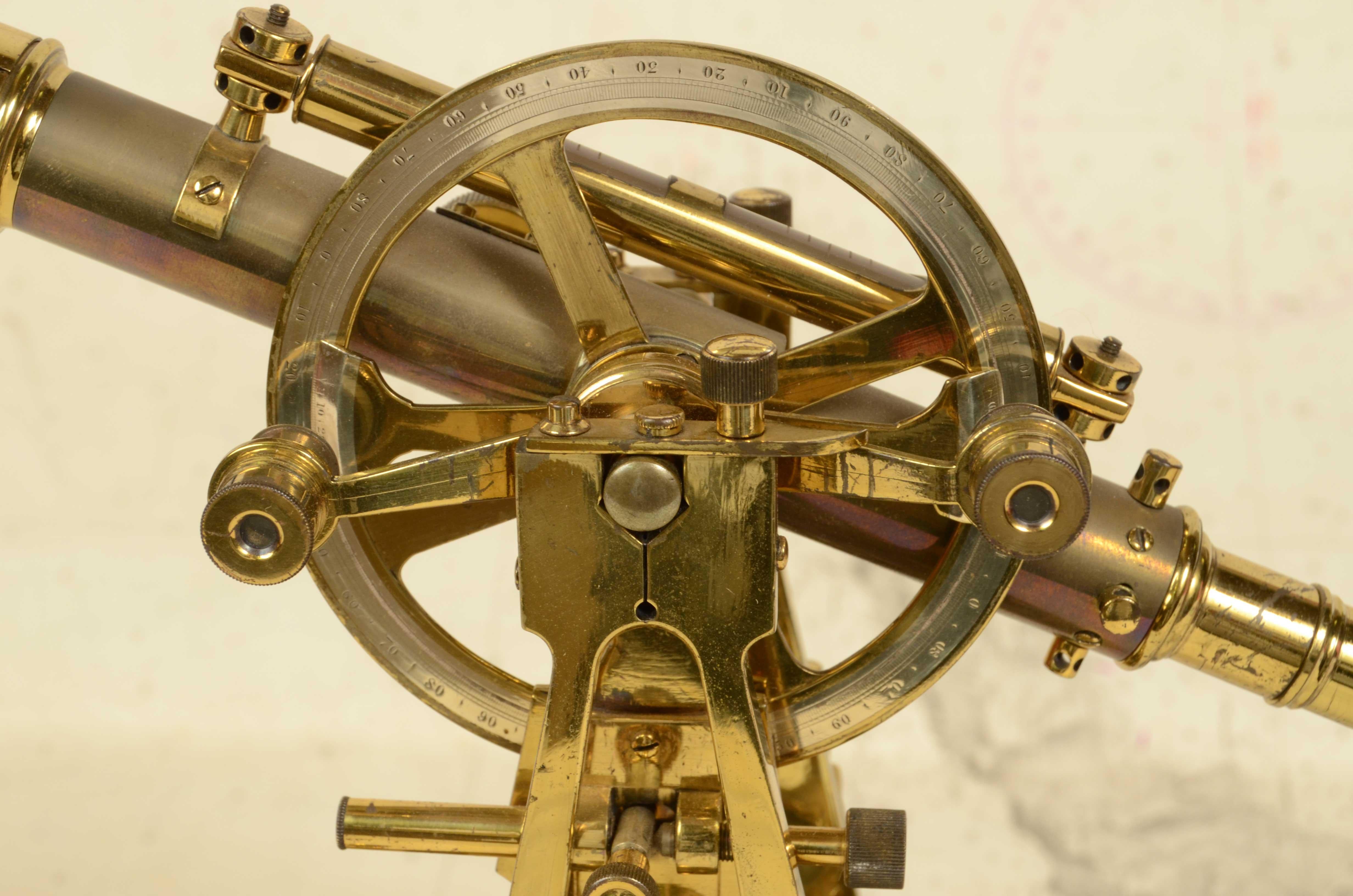 1870s Small Brass Theodolite Kelvin & James White Antique Surveyor's Instrument 4