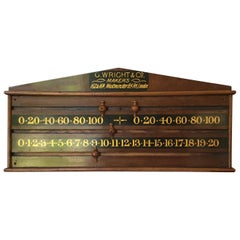 Antique 1870s Snooker Scoreboard by G. Wright and Company