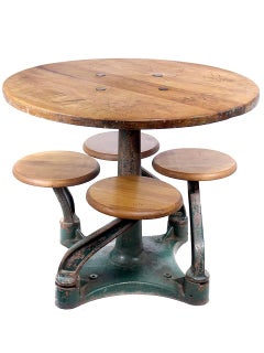 1870s Train Caboose Table and Stools