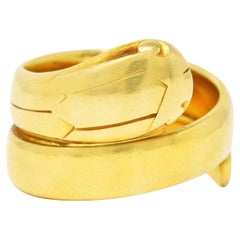 1870's Victorian 18 Karat Yellow Gold Snake Band Antique Ring