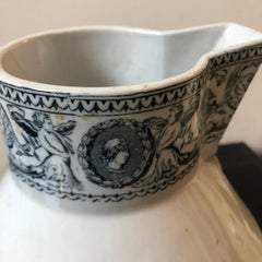 1870s Victorian Aesthetic-Style Blue & White English Ceramic Jug