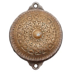 1870s Victorian Bronze Mechanical Doorbell w/ Cast Iron Crank & Eastlake Design