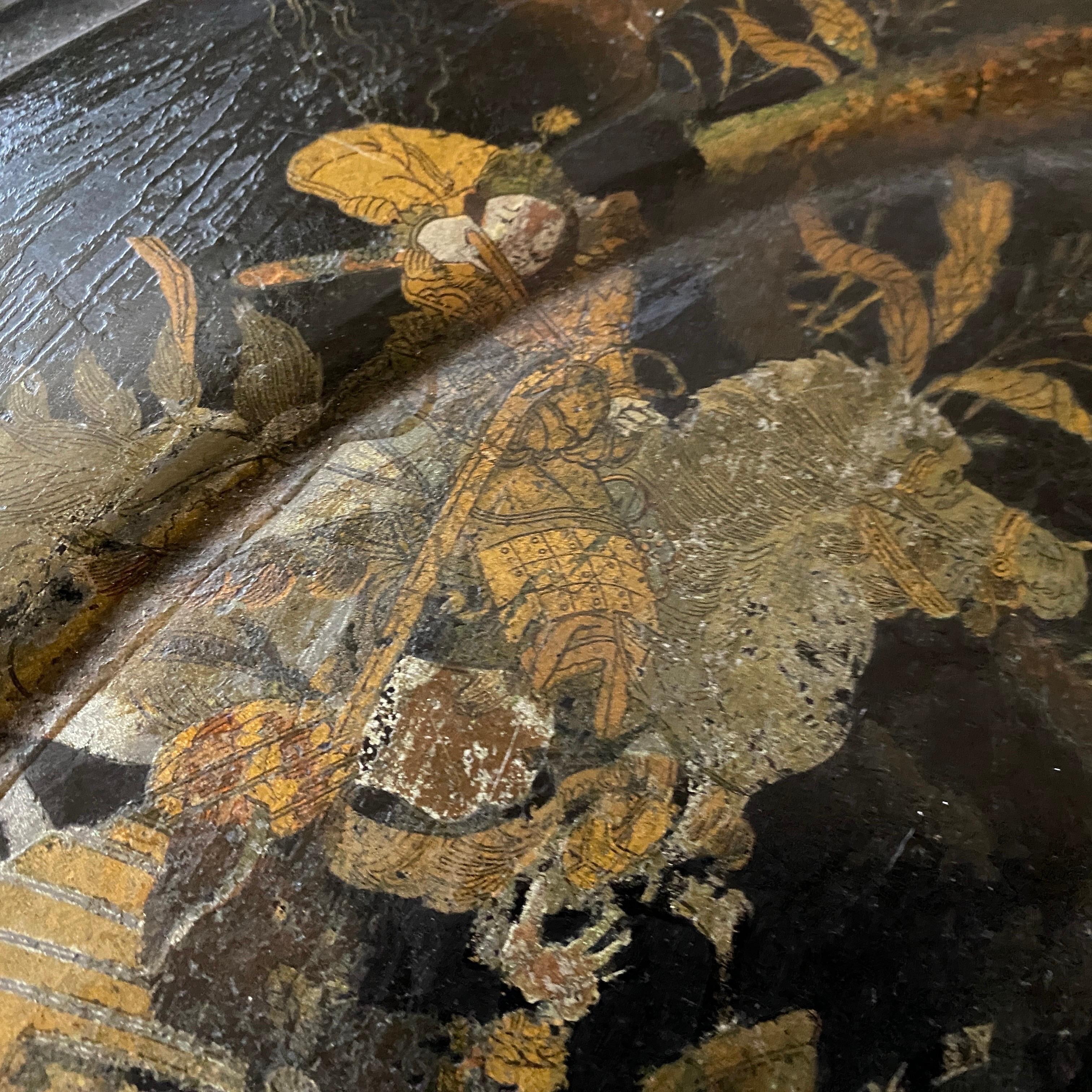 19th Century 1870s Victorian Orientalist Papier Maché English Tilt Top Side Table