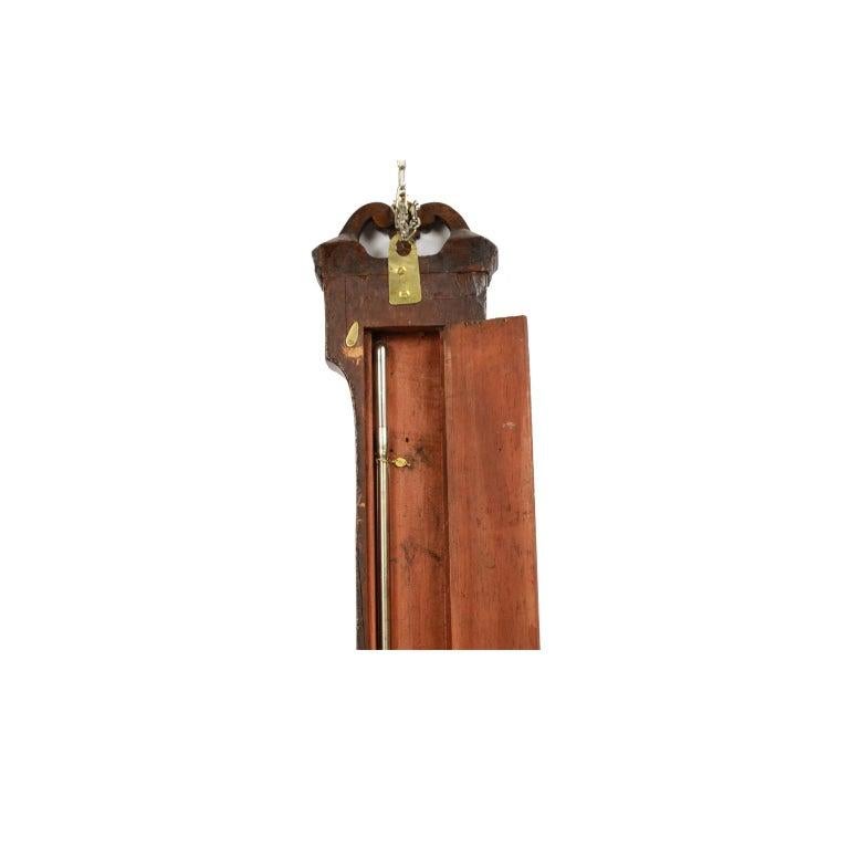 1870s Vintage Mahogany Barometer Signed Verga Weather Measurement Instrument For Sale 4
