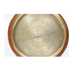 1870s Vintage Mahogany Barometer Signed Verga Weather Measurement Instrument