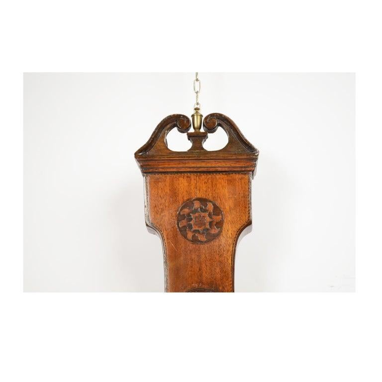 British 1870s Vintage Mahogany Barometer Signed Verga Weather Measurement Instrument For Sale