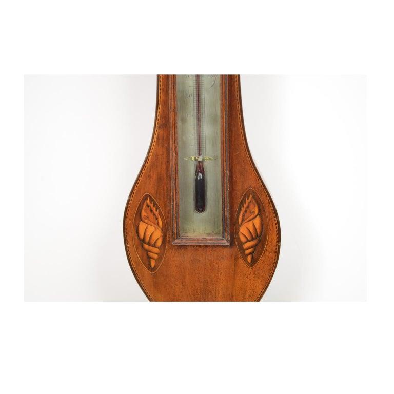 1870s Vintage Mahogany Barometer Signed Verga Weather Measurement Instrument In Good Condition For Sale In Milan, IT