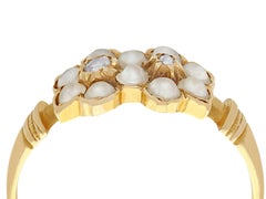 1871 Antique Pearl and Diamond Yellow Gold Cocktail Ring