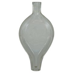1872 Antique German Etched Glass Perfume Bottle Decanter Bud Vase Stag Deer