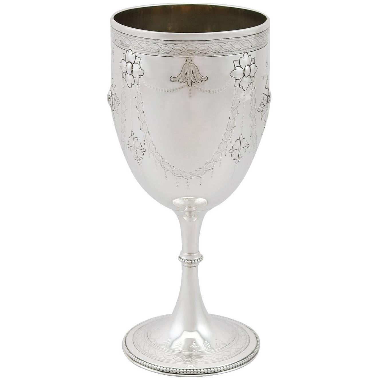 1872 Antique Sterling Silver Goblet