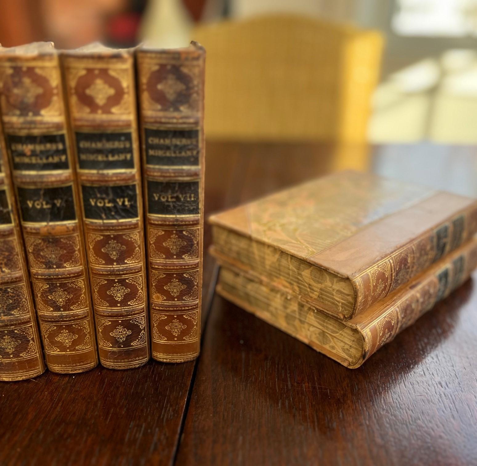 1872 Chambers's Miscellany of Instructive and Entertaining Tracts - 8 Volumes In Fair Condition For Sale In Morristown, NJ