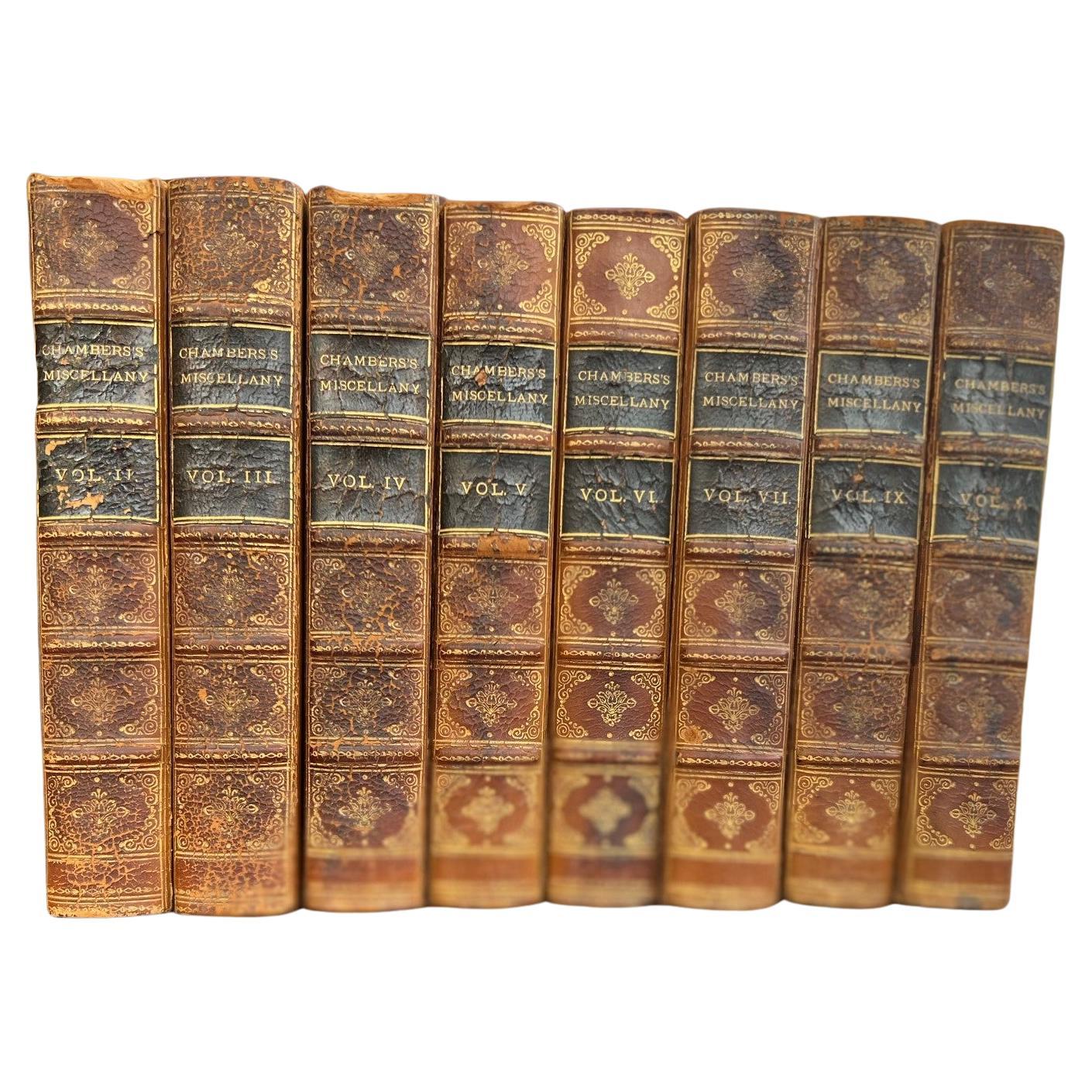 1872 Chambers's Miscellany of Instructive and Entertaining Tracts - 8 Volumes For Sale