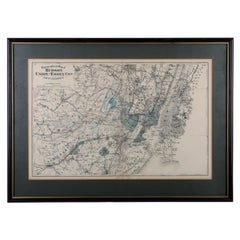 1872 Map of Hudson, Union and Essex Counties, New Jersey